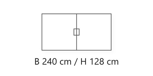 B 240 cm / H 128 cm / D 3,8 cm