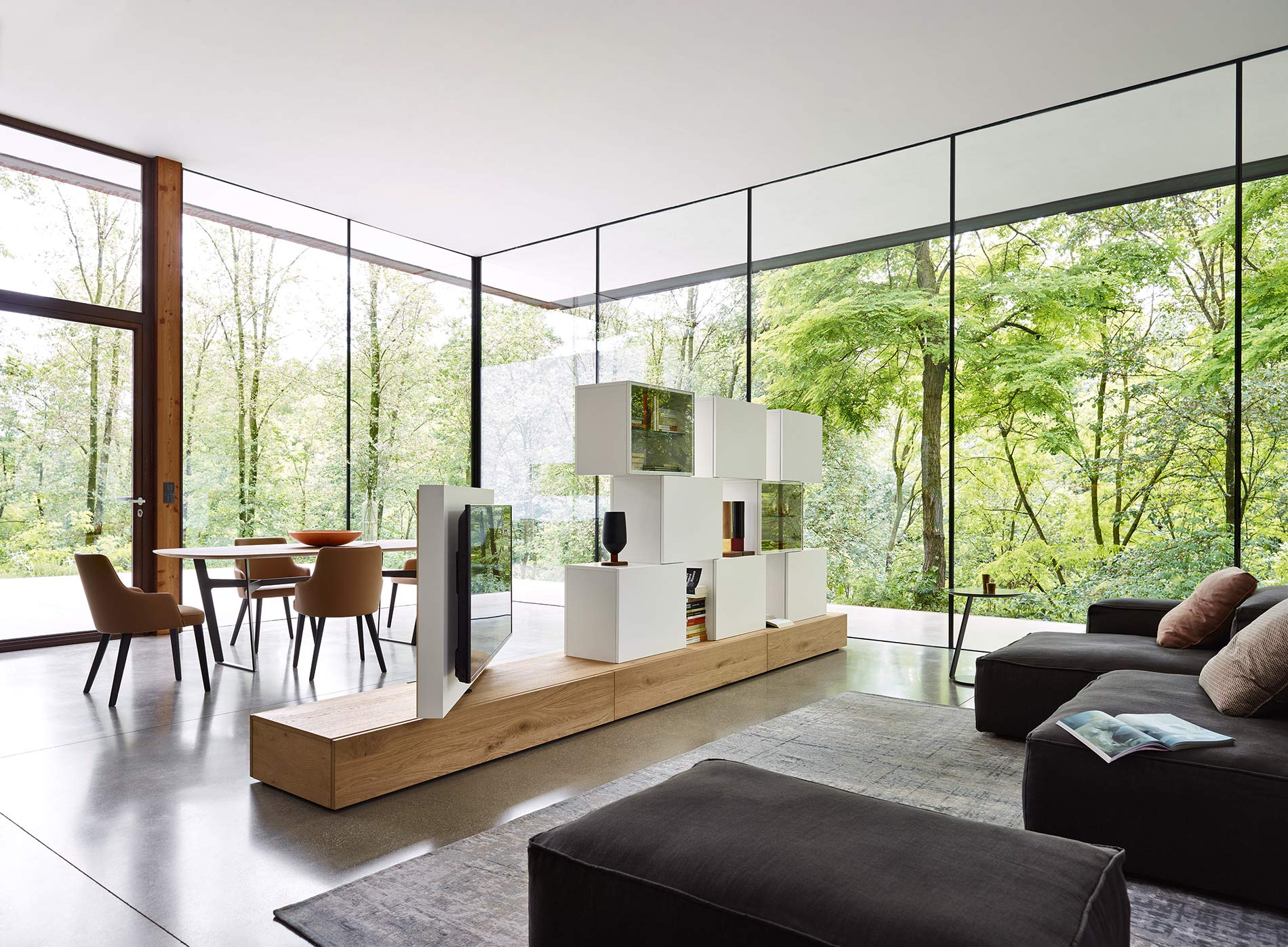 TV-wandmeubel als kamerscherm TV-wandmeubel als kamerscherm