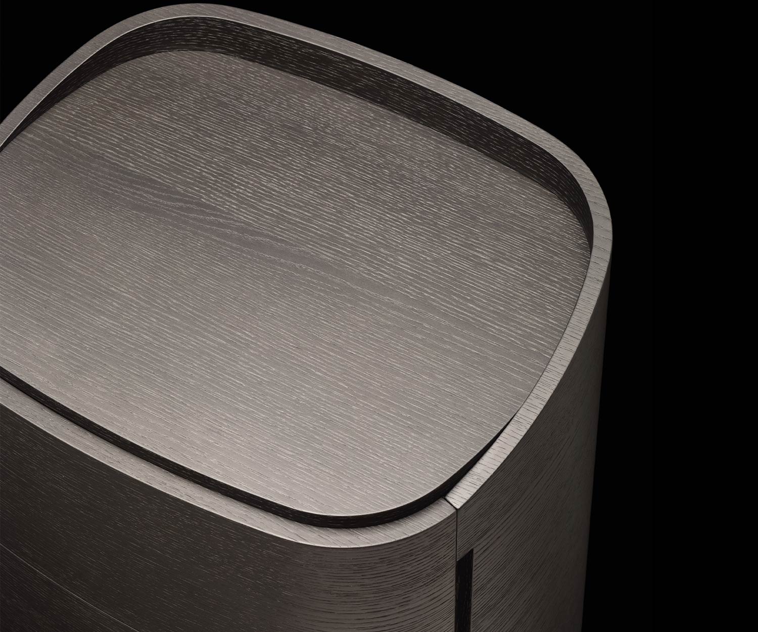 Detail tafelblad Livitalia Ronde design hoge ladekast  Detail tafelblad Livitalia Ronde design hoge ladekast