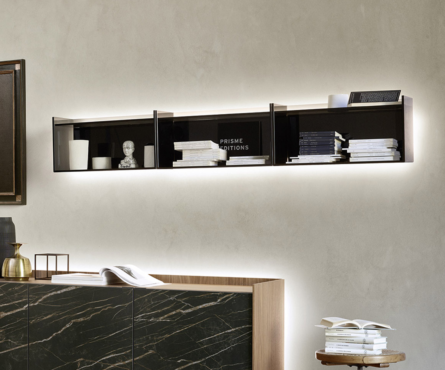 Opknoping Livitalia glas ontwerp wandplank Opknoping Livitalia glas ontwerp wandplank