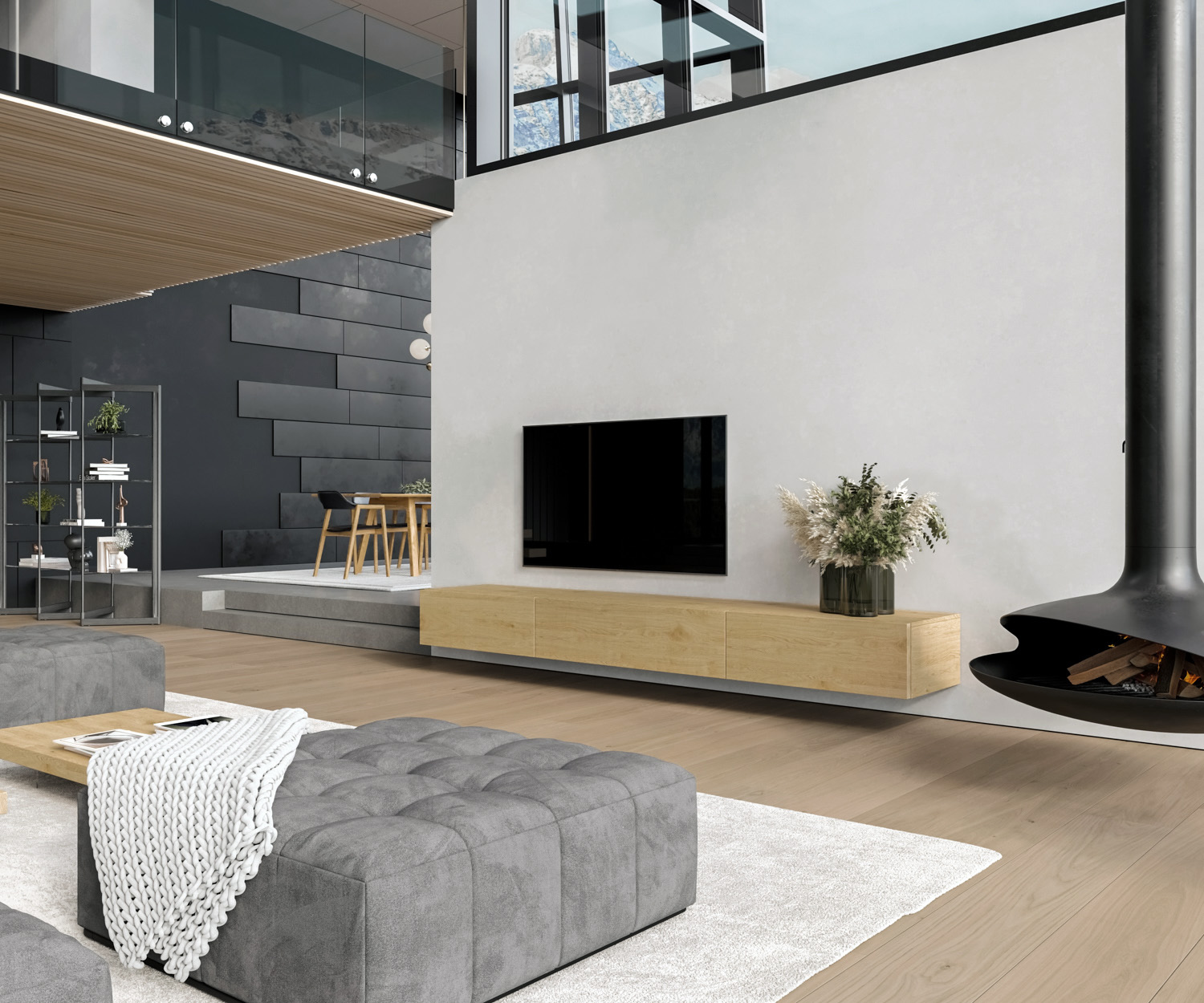 Modern TV-meubel natuurlijk eiken licht Scandinavisch Modern TV-meubel natuurlijk eiken licht Scandinavisch