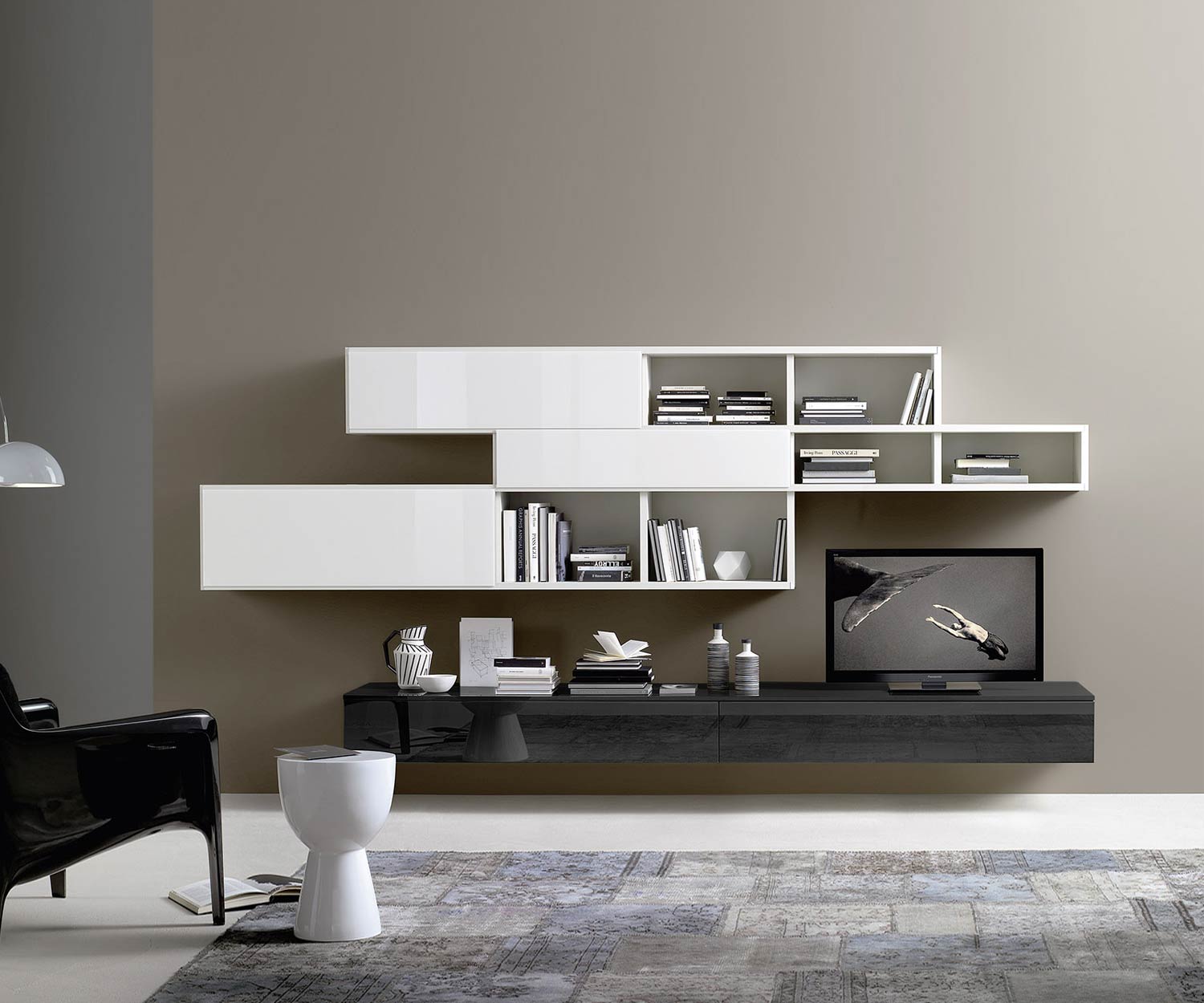 TV-meubelvoet B300 H35 hoogglans zwart TV-meubelvoet B300 H35 hoogglans zwart