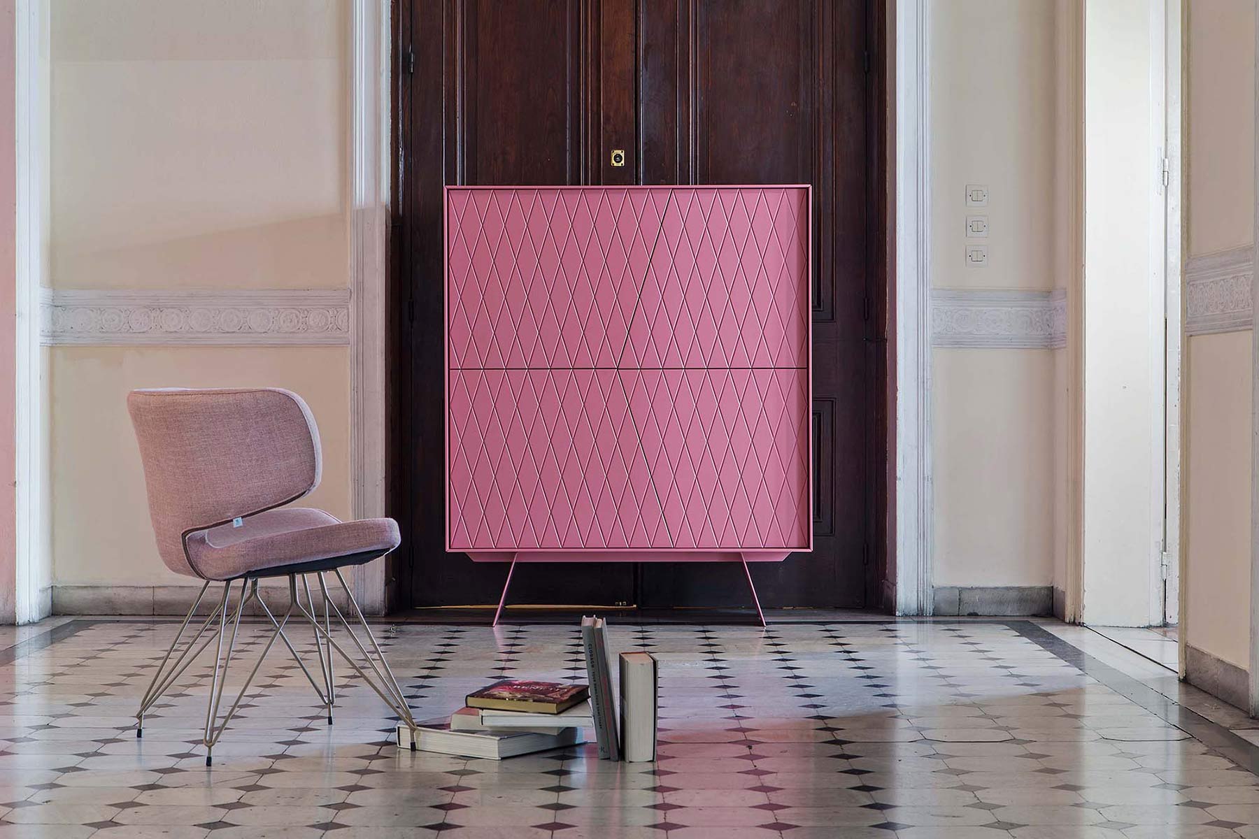 Hoge kast kast roze design Hoge kast kast roze design