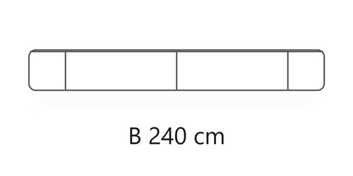 B 240 cm / H 33,2 cm / D 45,5 cm