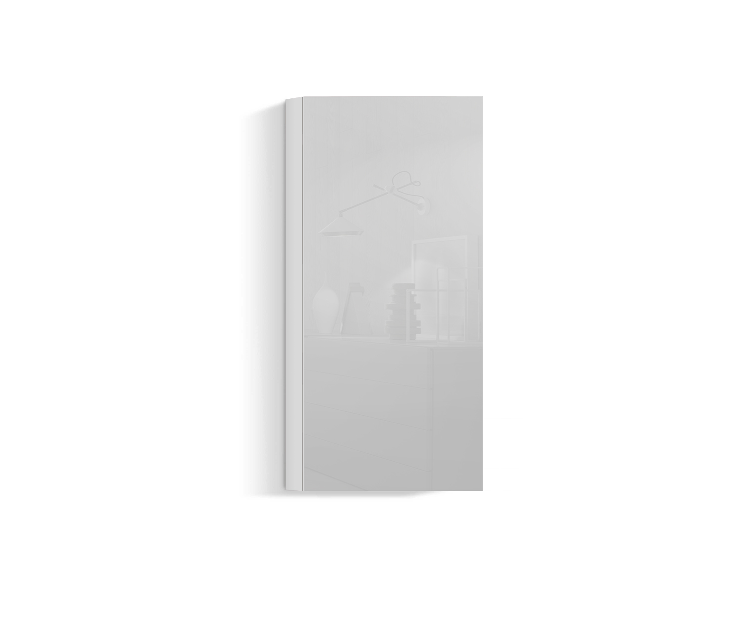 Design woonkamer wandmeubel verticaal H128 B60 wit400 Design woonkamer wandmeubel verticaal H128 B60 wit400