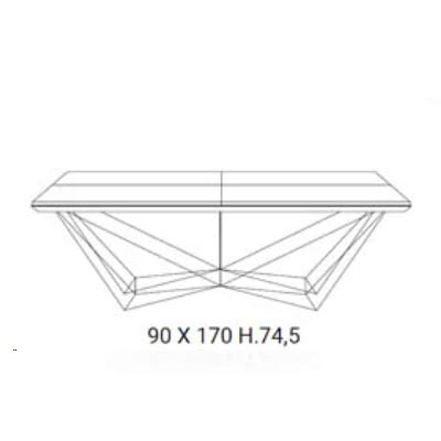 B 170 x 90 / H 74,5 cm uitschuifbaar tot B 224 x 116 / H 74,5 cm