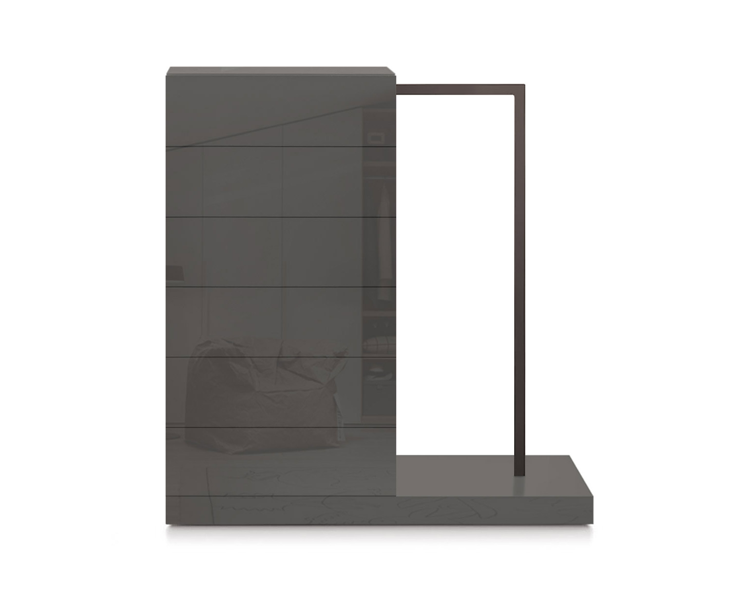 Novamobili Easy6 hoge ladekast + kleerkast rechts B54cm glanzend quartz410 Novamobili Easy6 hoge ladekast + kleerkast rechts B54cm glanzend quartz410