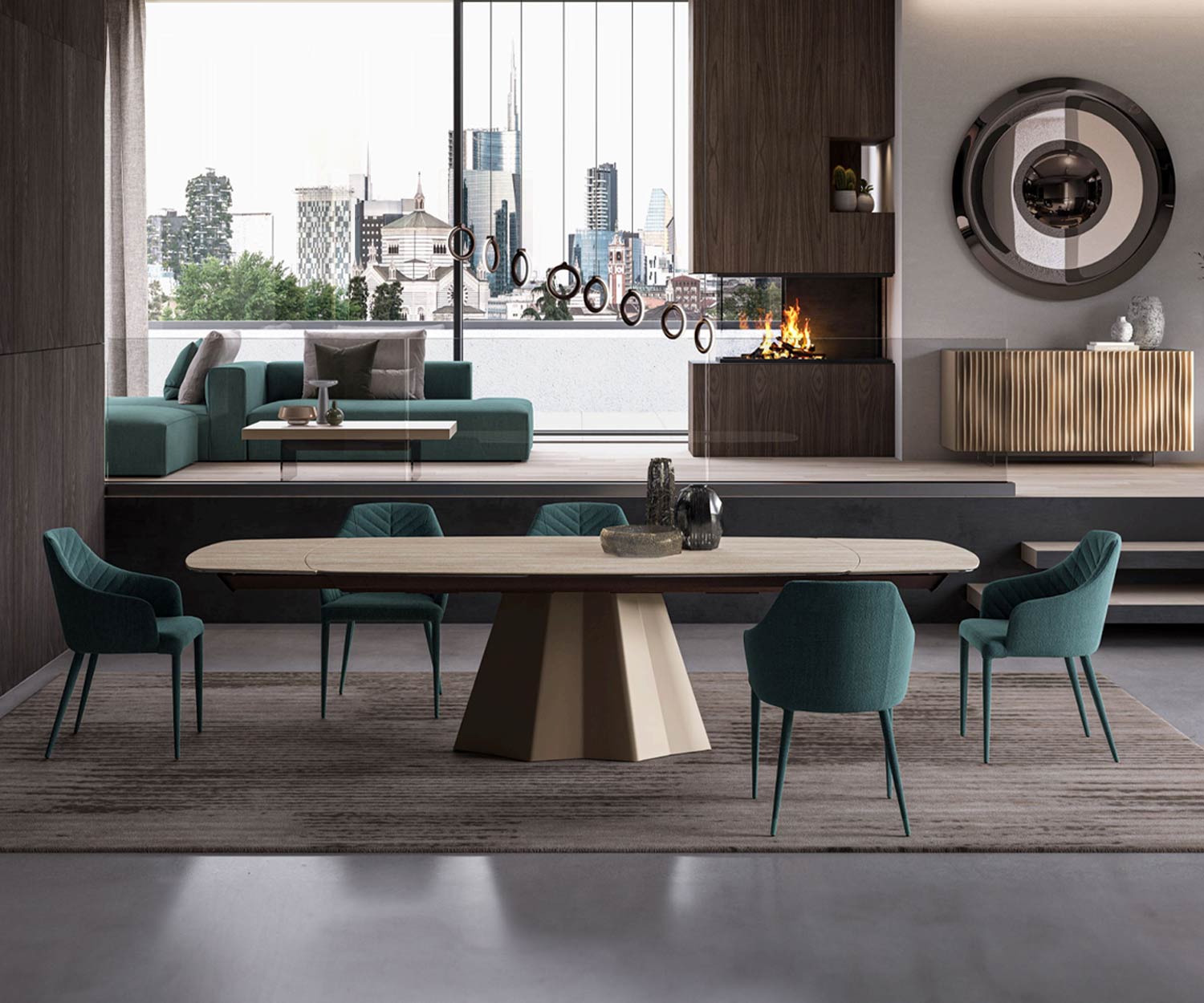 Ozzio Cupido uitschuifbare eettafel Ozzio Cupido uitschuifbare eettafel