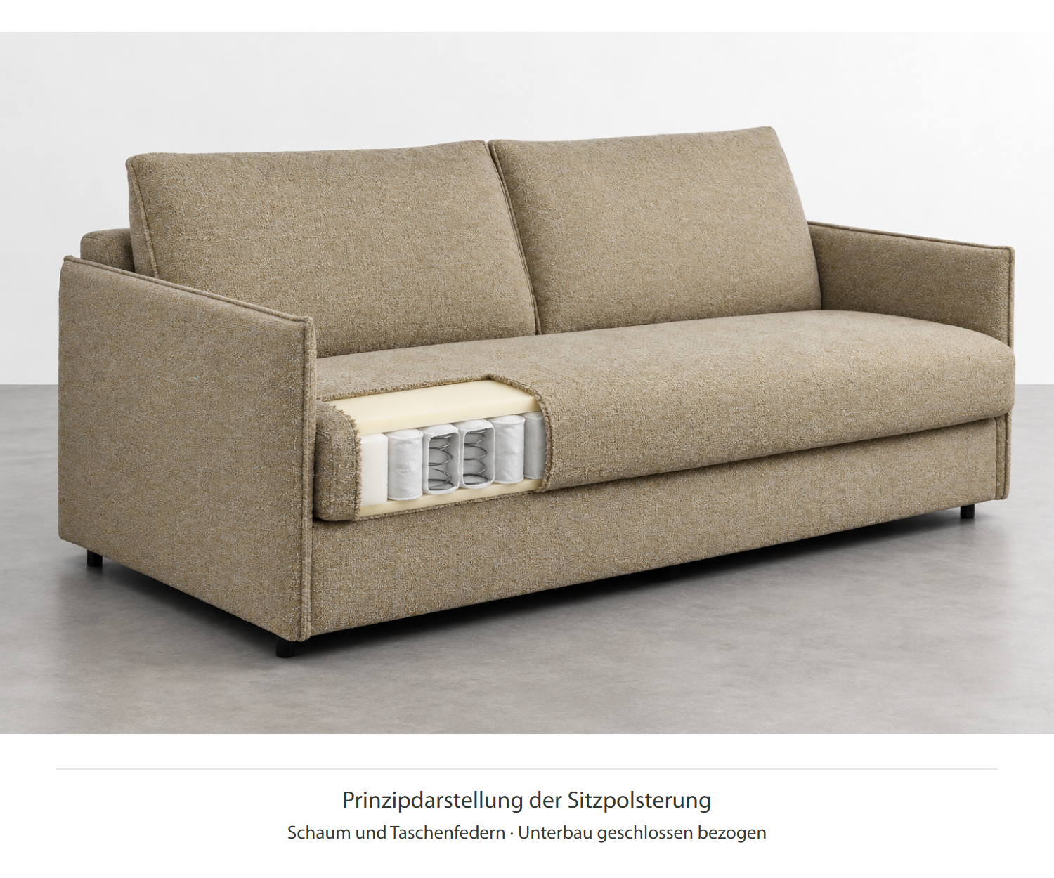 Livitalia Tokino – Zitbekleding – principeschema Livitalia Tokino – Zitbekleding – principeschema