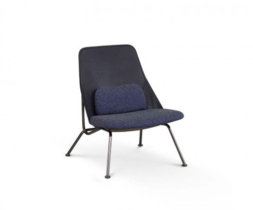 Exclusief Prostoria Strain fauteuil blauw antraciet chroom zwart Exclusief Prostoria Strain fauteuil blauw antraciet chroom zwart