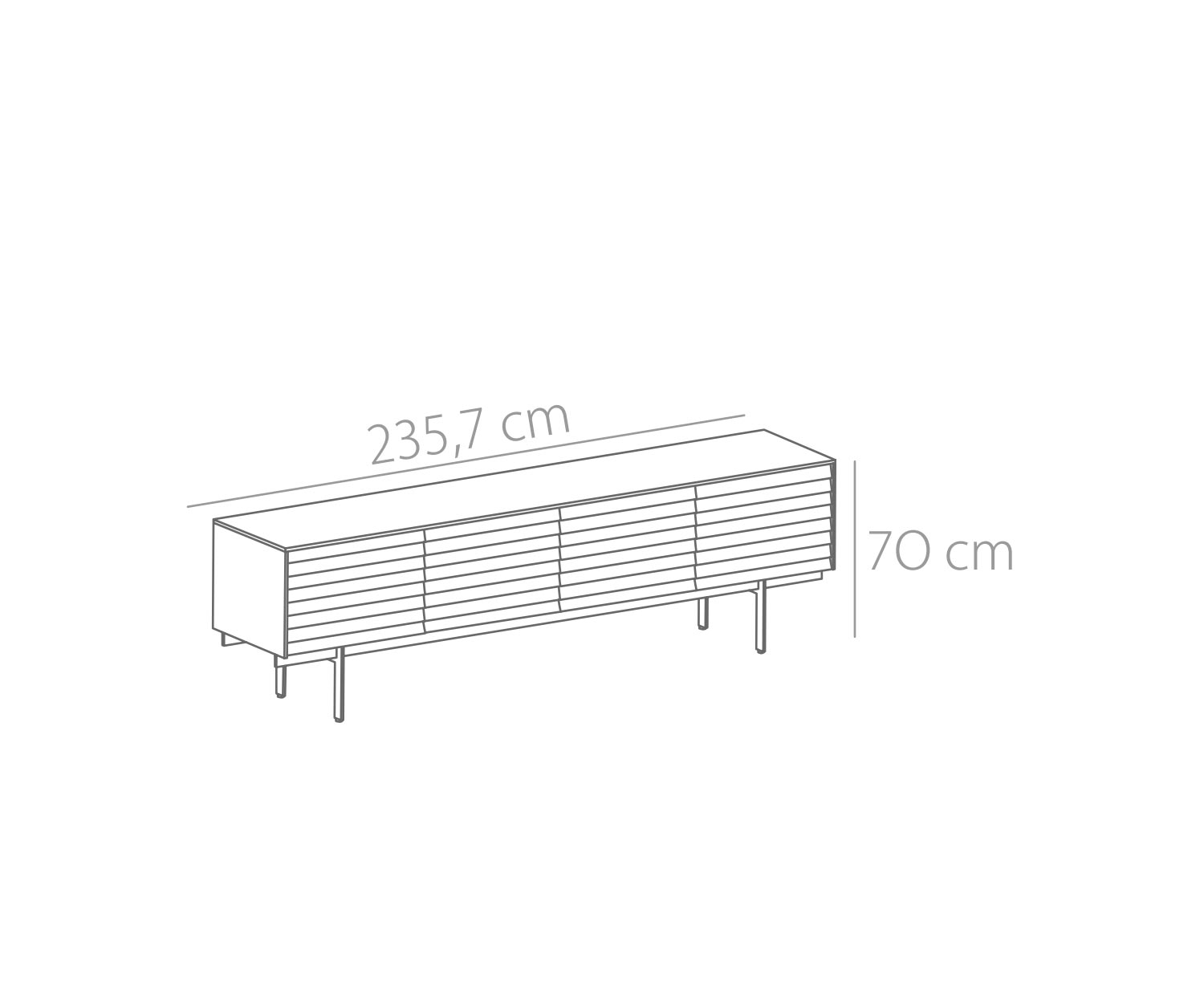 Punt Sussex dressoir met poten B235 schets Punt Sussex dressoir met poten B235 schets