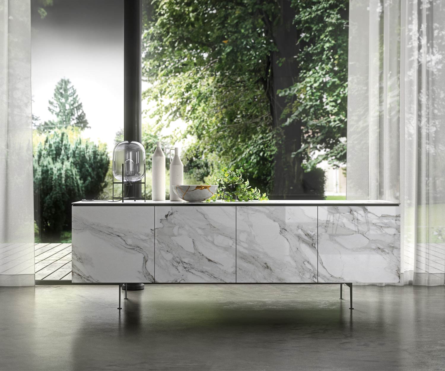 Hoogwaardig design dressoir op poten 210 cm Hoogwaardig design dressoir op poten 210 cm