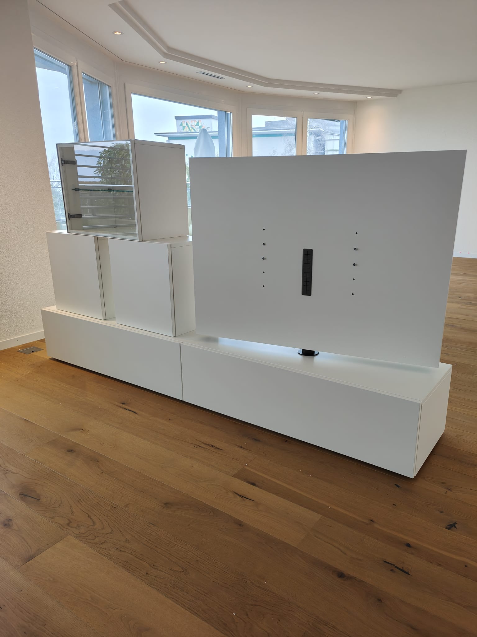 Livitalia Roto Lowboard Raumteiler mit drehbarem TV Paneel-B120-50-H33-T47-ArticoM-B120li-mBox3 Livitalia Roto Lowboard Raumteiler mit drehbarem TV Paneel-B120-50-H33-T47-ArticoM-B120li-mBox3