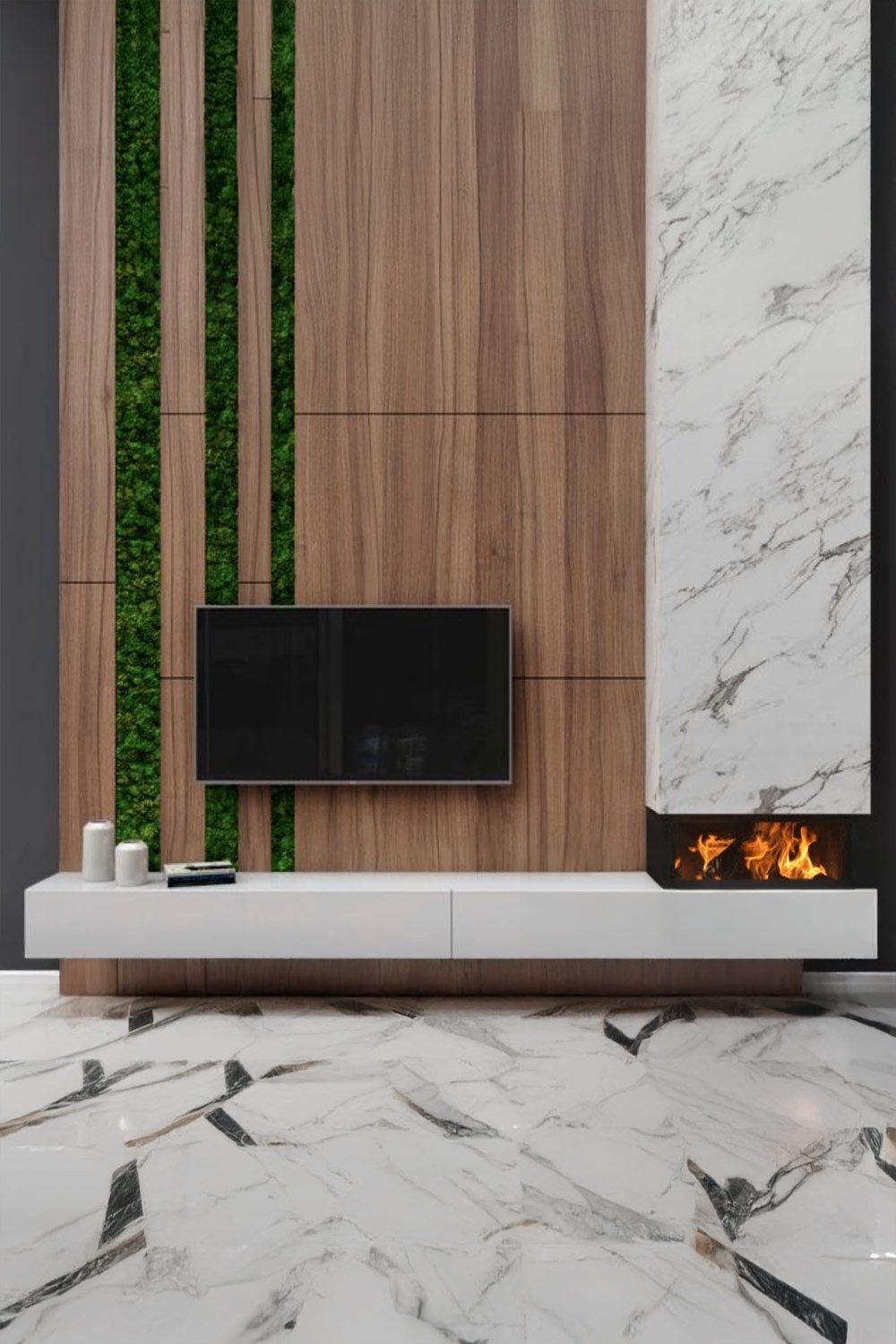 sterke-contrasten-door-wand-in-houtlook-met-wit-interieur