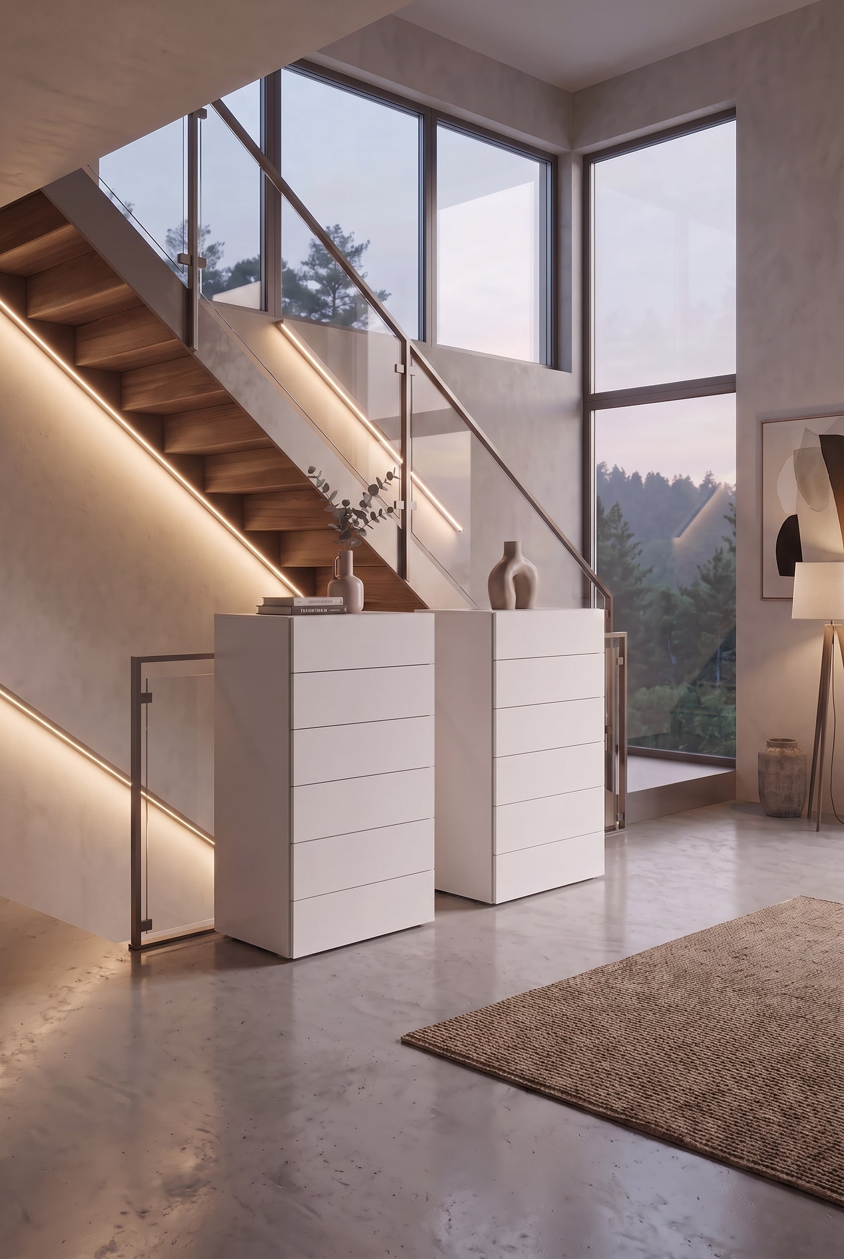 Moderne Design Hochkommode im Treppenhaus Moderne Design Hochkommode im Treppenhaus