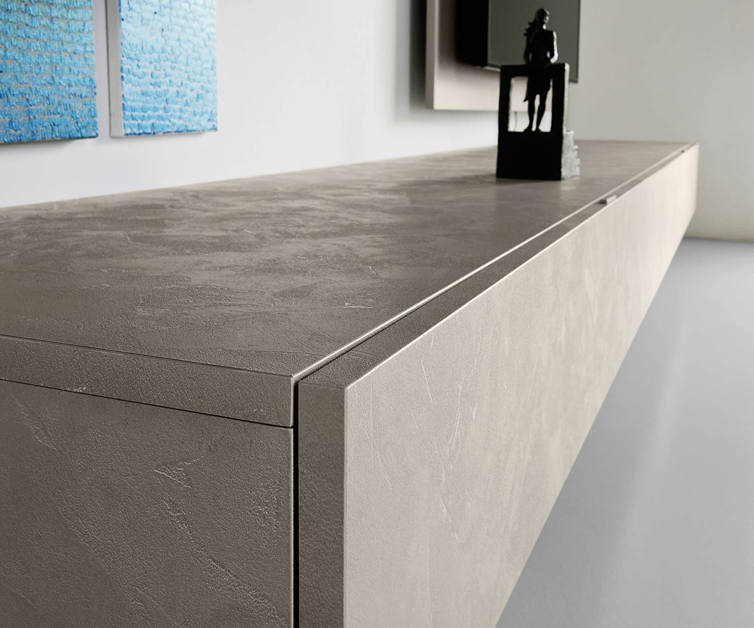Hoogwaardige Livitalia Design bovenkast C39 in detail Front in betonlook