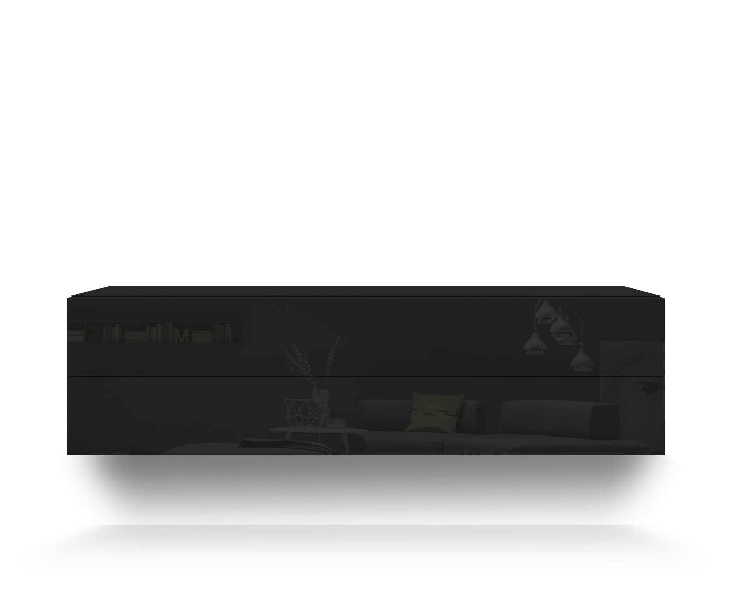 Novamobili Easy 2-zits wandmeubel B128 zwart418 Novamobili Easy 2-zits wandmeubel B128 zwart418