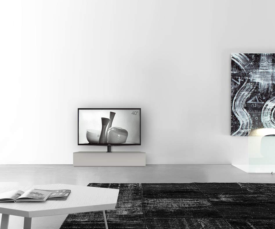 Design lowboard configurator met TV-bevestiging basisbreedte 120 25,5 54,6 midden mat lichtgrijs Design lowboard configurator met TV-bevestiging basisbreedte 120 25,5 54,6 midden mat lichtgrijs