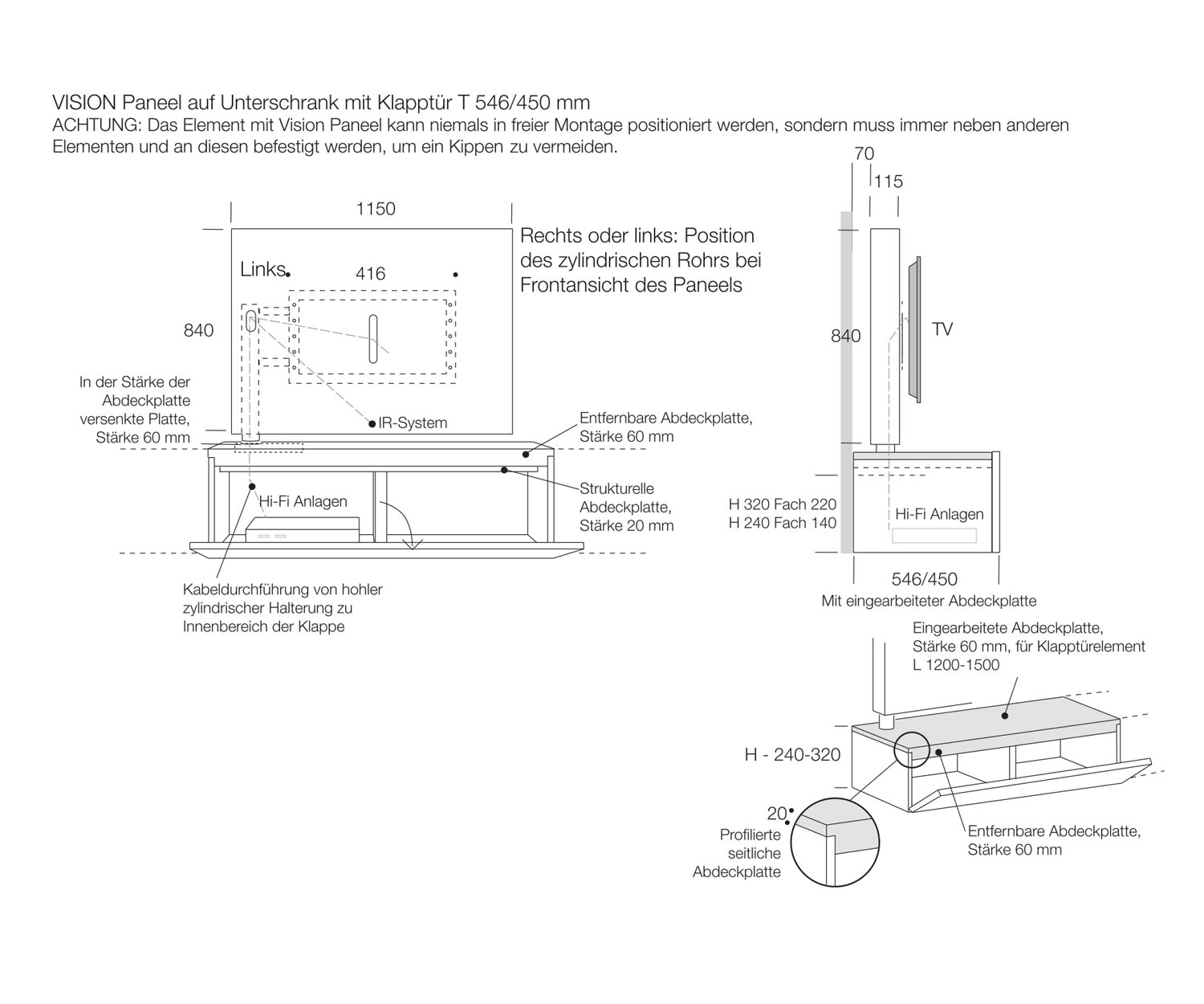 Livitalia Ontwerp Lowboard Vision-technologie Afmetingen Livitalia Ontwerp Lowboard Vision-technologie Afmetingen