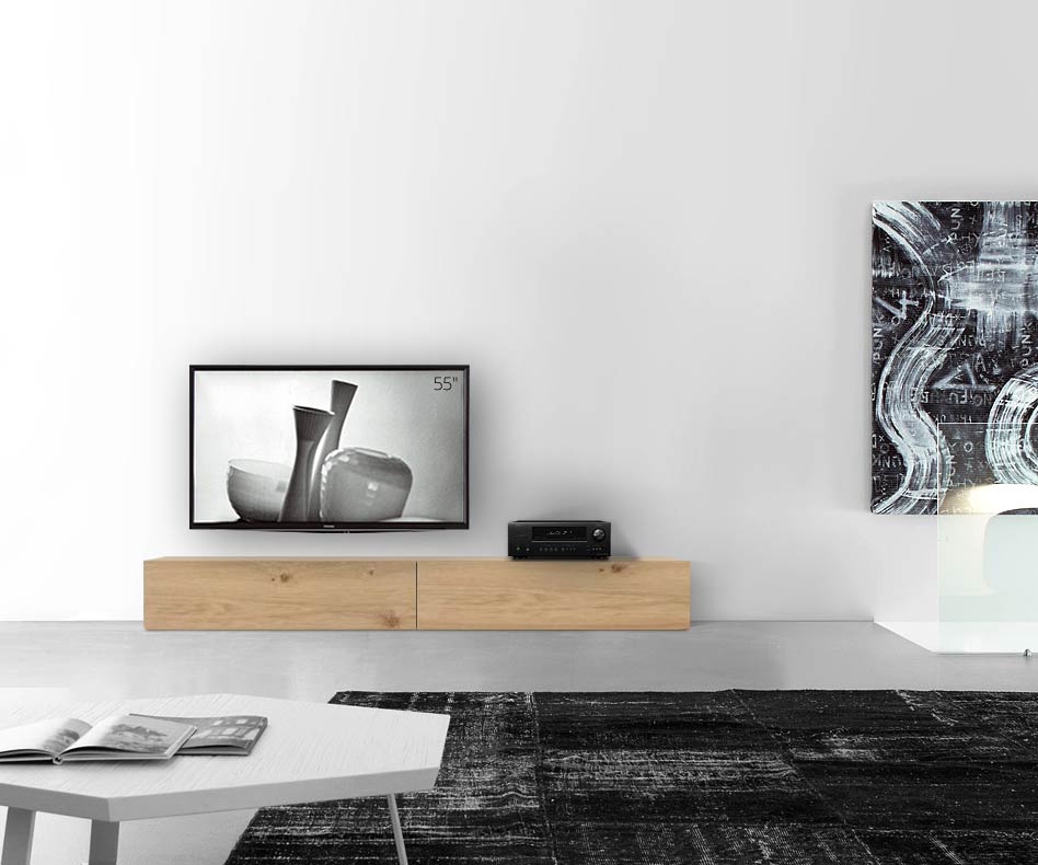 Livitalia Houten design lowboard configurator vloer 240 cm 32 cm 46 cm licht eiken Livitalia Houten design lowboard configurator vloer 240 cm 32 cm 46 cm licht eiken