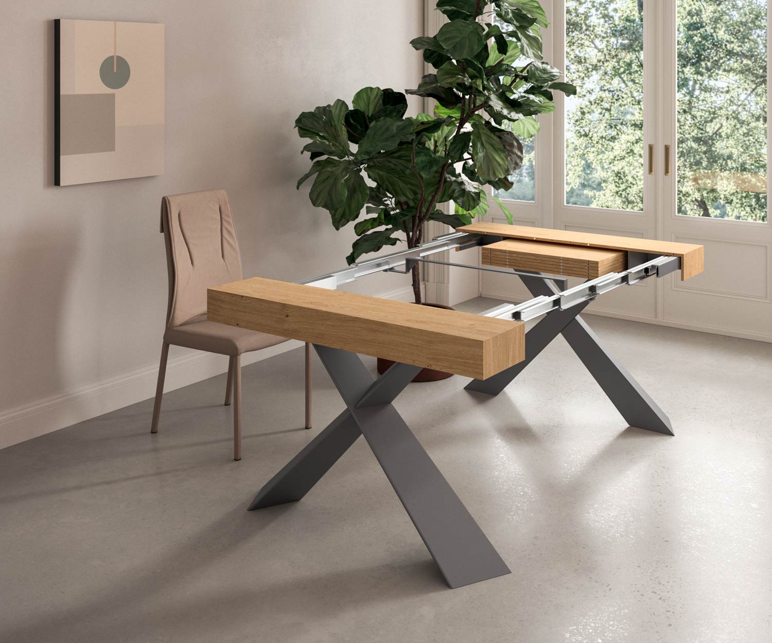 OzzioHouten metalen console T024  OzzioHouten metalen console T024