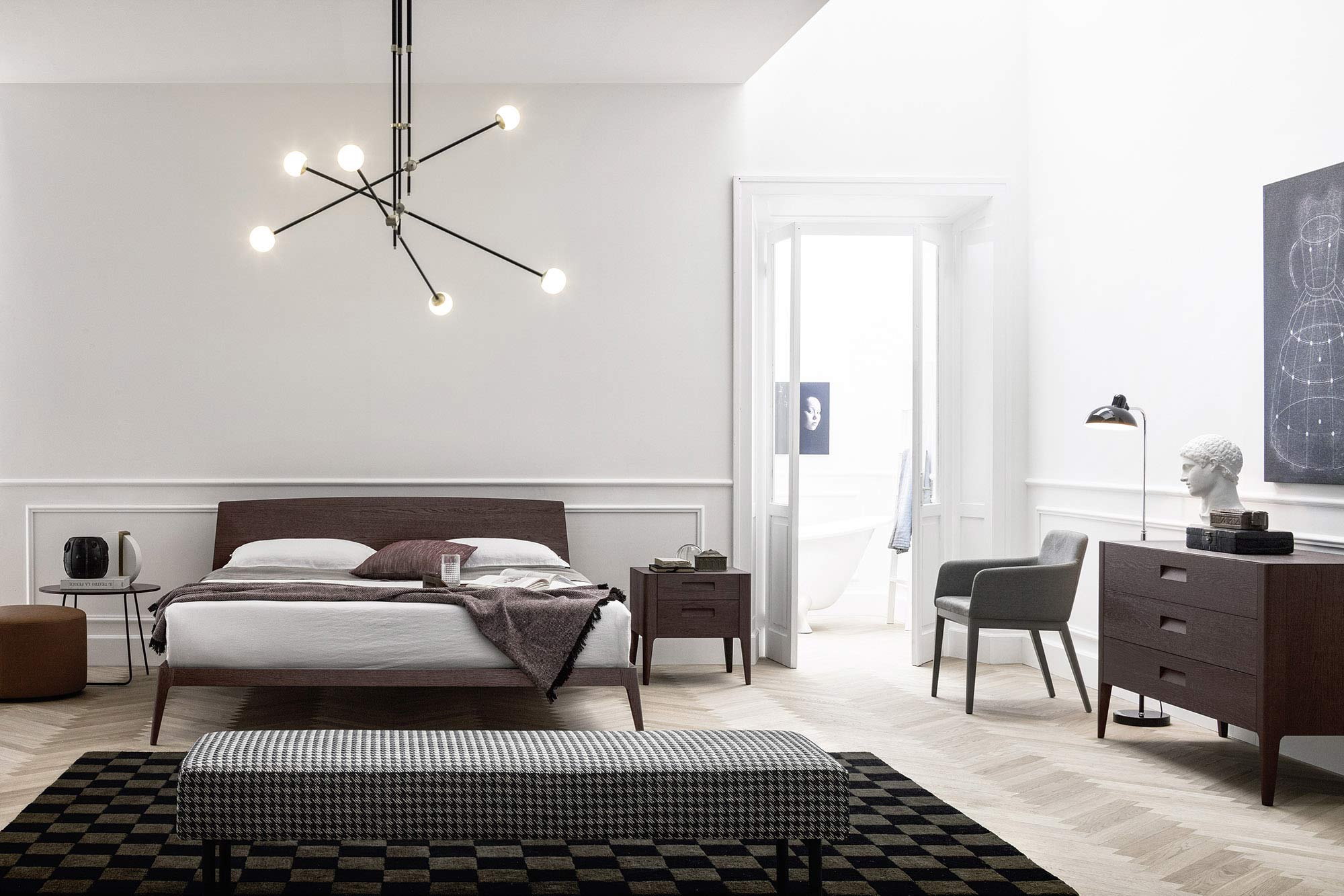 Design houten slaapkamer bruin eiken