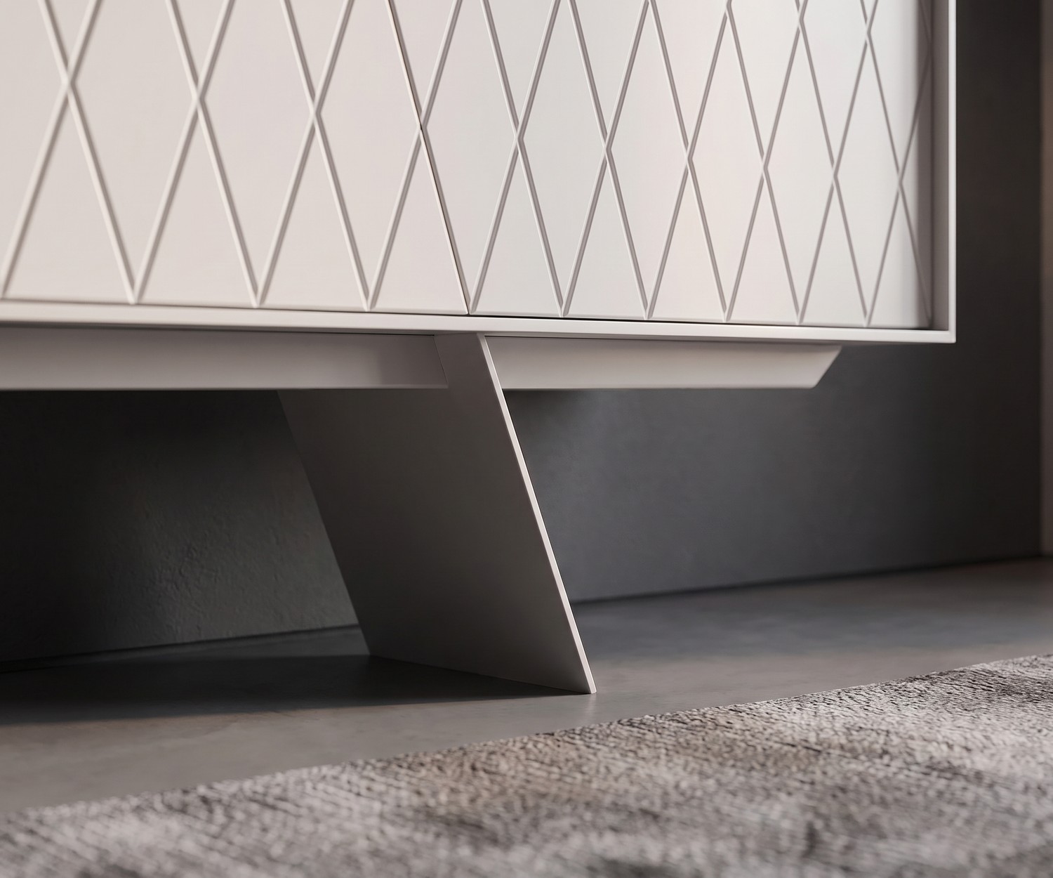 al2 e-klipse 003 design dressoir met ruitpatroon al2 e-klipse 003 design dressoir voor de woonkamer met wit ruitpatroon en elegante schuine poten in moderne stijl.