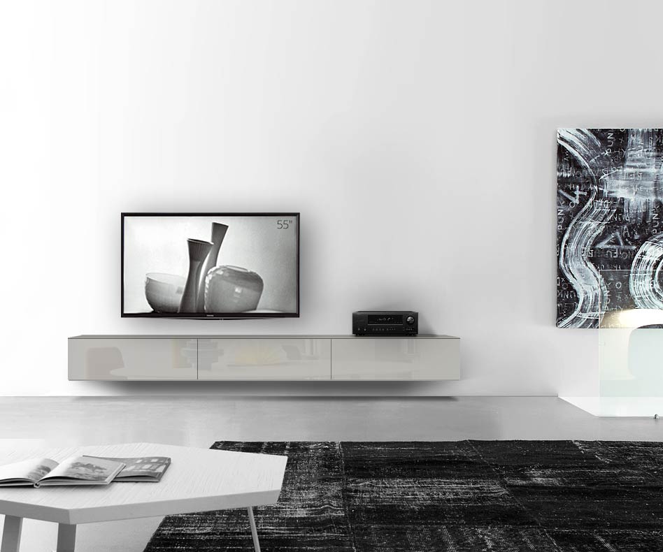 /Design lowboard wand B270 H33 5 glanzend lichtgrijs /Design lowboard wand B270 H33 5 glanzend lichtgrijs