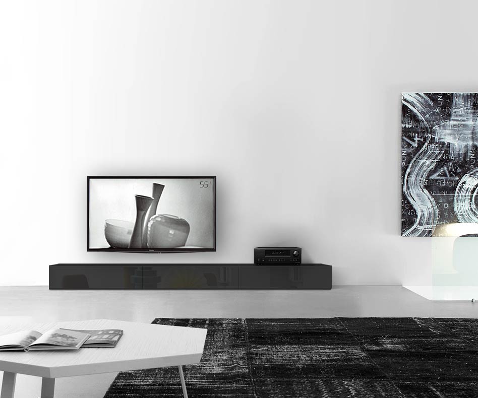 /Design lowboard vloer B270 H27 glanzend zwart /Design lowboard vloer B270 H27 glanzend zwart