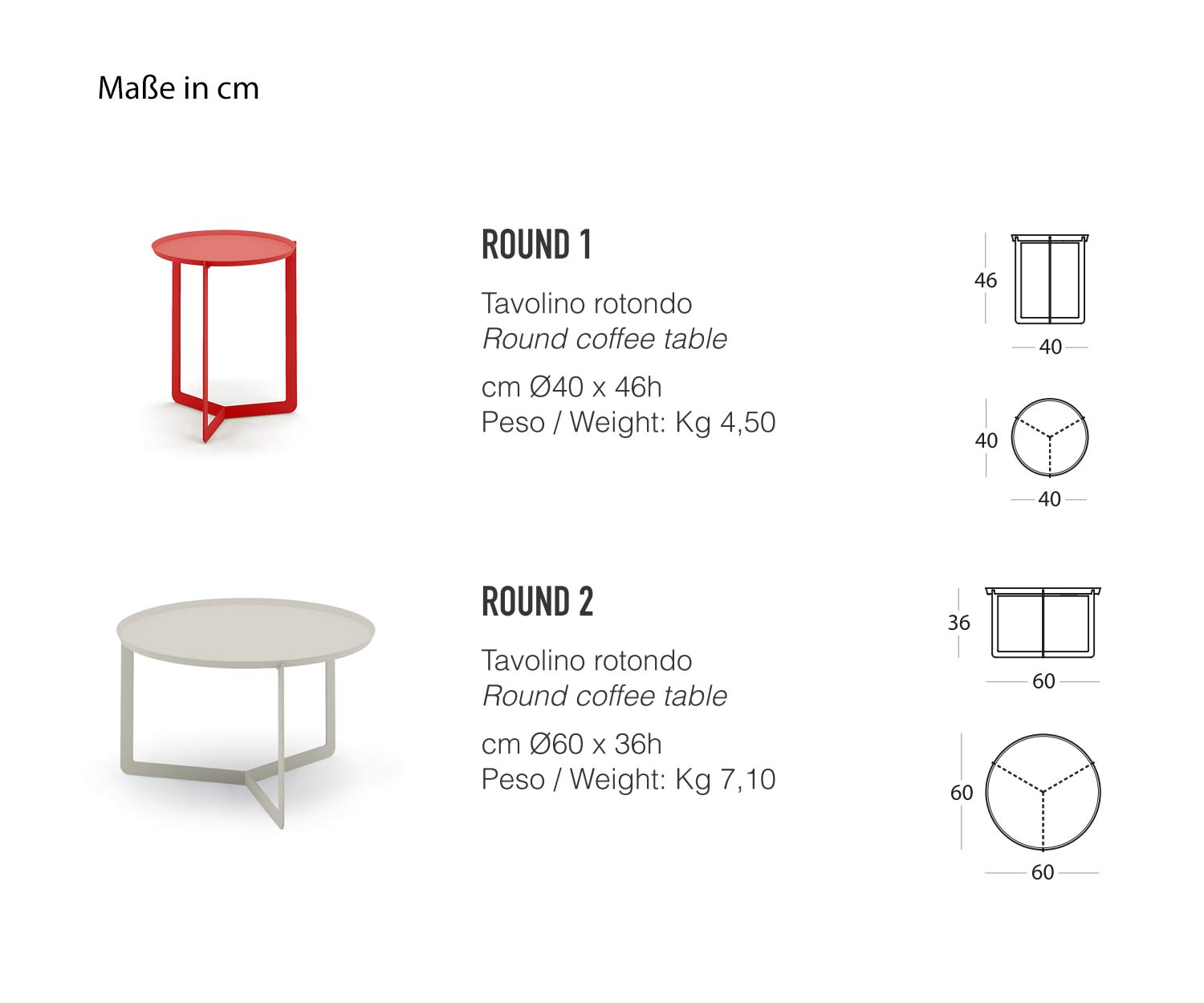 MEME Design Ronde bijzettafel Afmetingen Schets Maten MEME Design Ronde bijzettafel Afmetingen Schets Maten