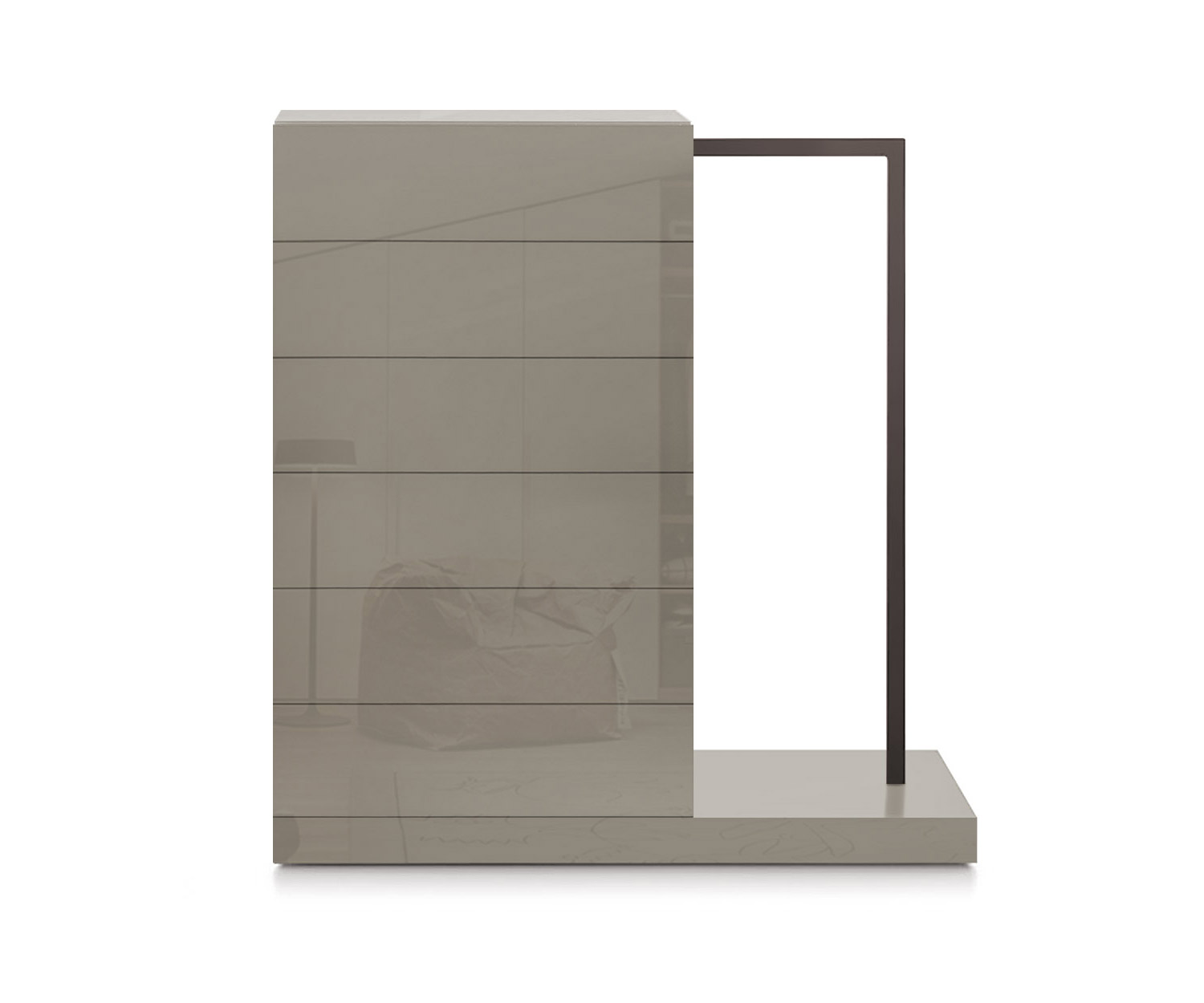 Novamobili Easy6 hoge ladekast + kleerkast rechts B64cm glanzend zand433 Novamobili Easy6 hoge ladekast + kleerkast rechts B64cm glanzend zand433