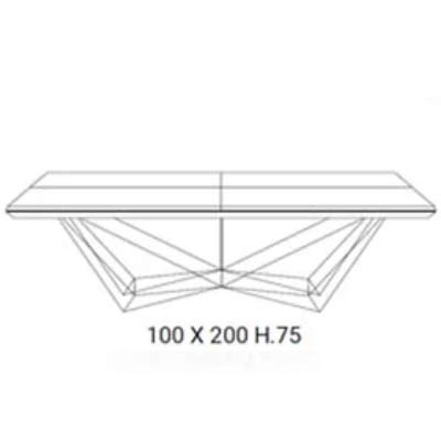 B 200 x 100 / H 75 cm uitschuifbaar tot B 254 x 138 / H 75 cm