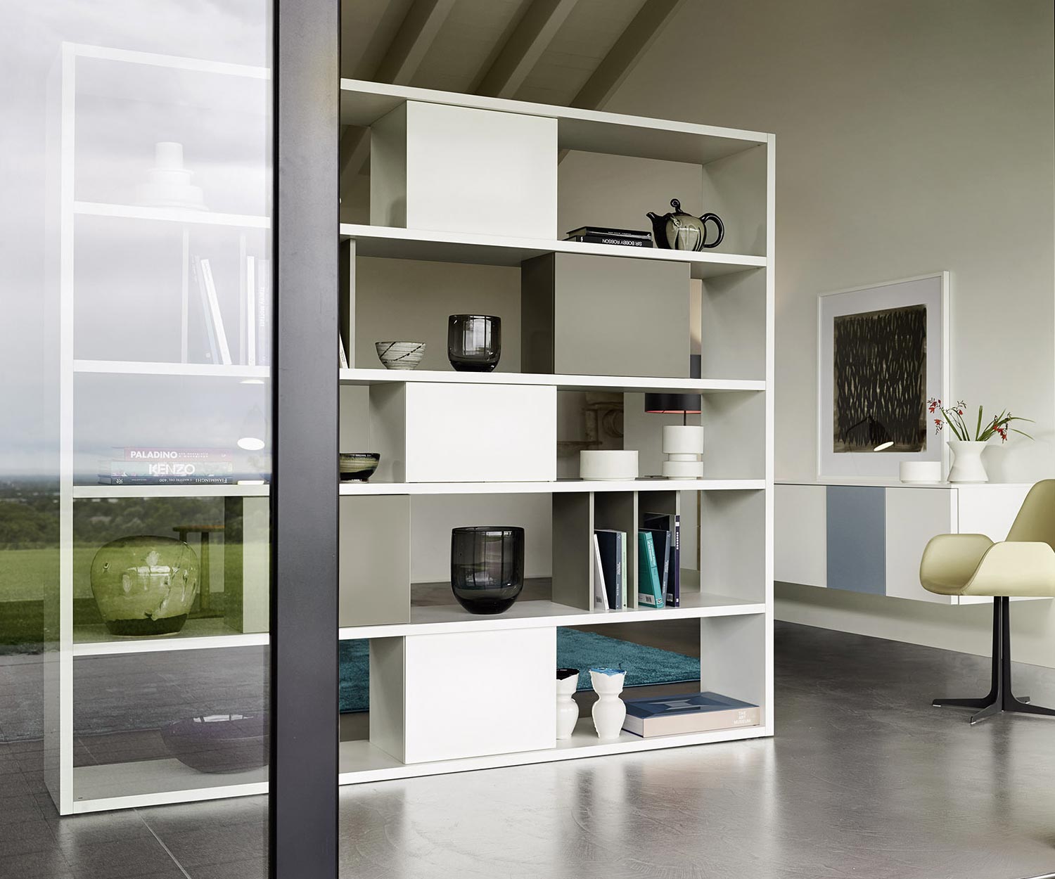 Exclusief Livitalia Design Staande plank C92 Kamerscherm wit  Exclusief Livitalia Design Staande plank C92 Kamerscherm wit