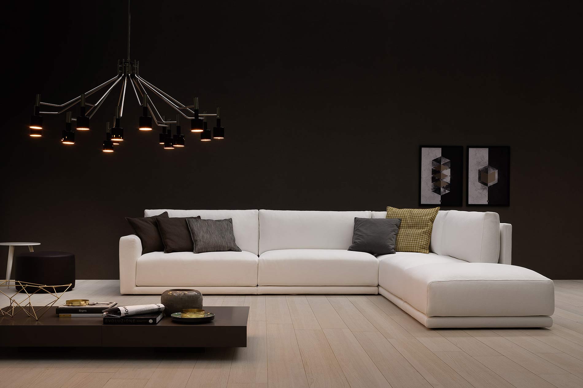 comfortabele witte hoekbank