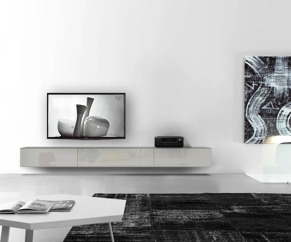 /Design lowboard wand B300 H33 5 glanzend lichtgrijs /Design lowboard wand B300 H33 5 glanzend lichtgrijs