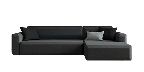 B 292 cm 2,5 zits met chaise longue rechts ligvlak 240x140 cm