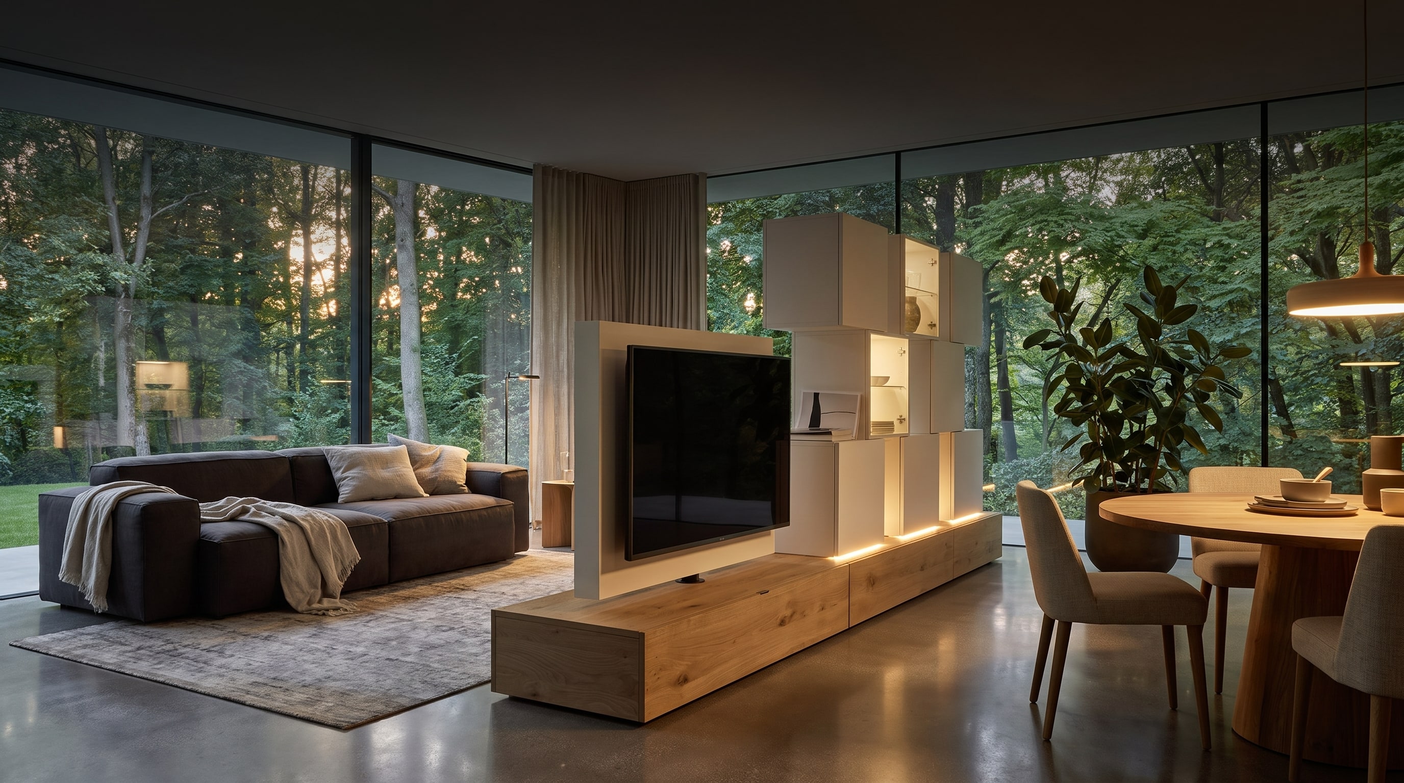 Raumteiler Ideen: Wohnzimmer und Essbereich elegant & nahtlos trennen Raumteiler Ideen: Wohnzimmer und Essbereich elegant & nahtlos trennen