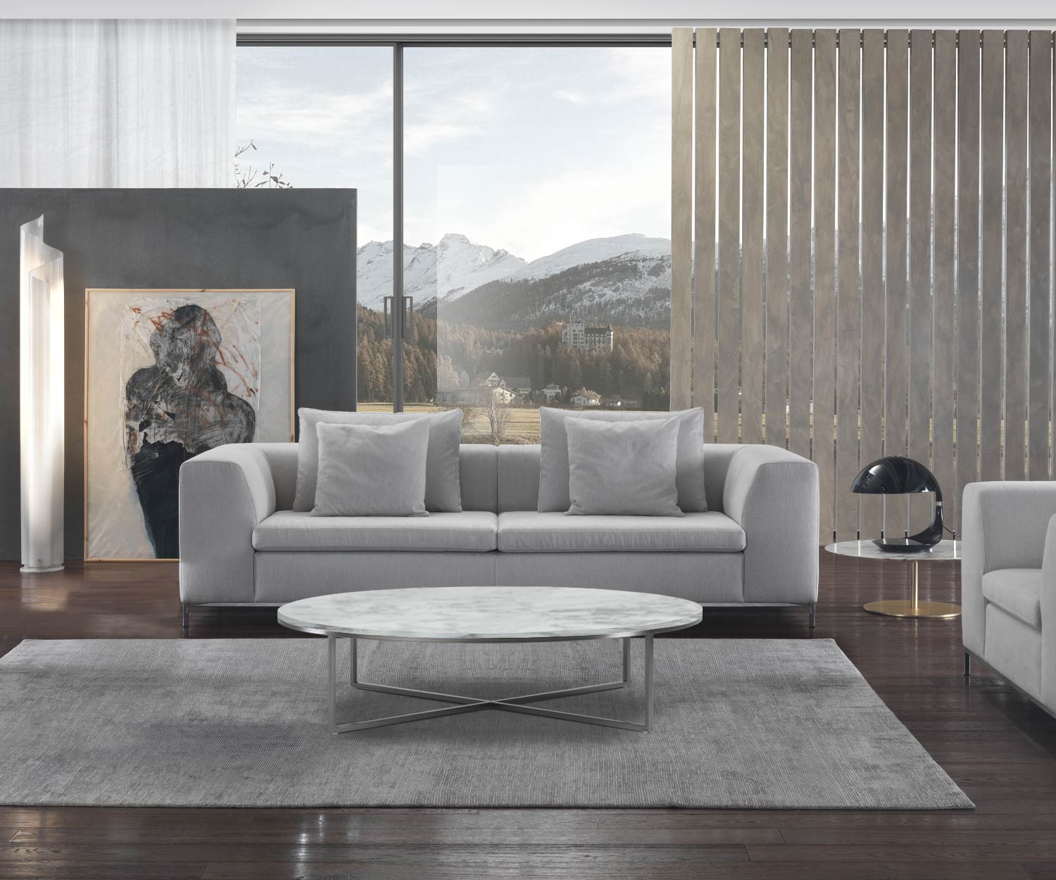 Mooie Carrara marmeren salontafel van Marelli wit tafelblad zilverkleurig chromen onderstel Mooie Carrara marmeren salontafel van Marelli wit tafelblad zilverkleurig chromen onderstel