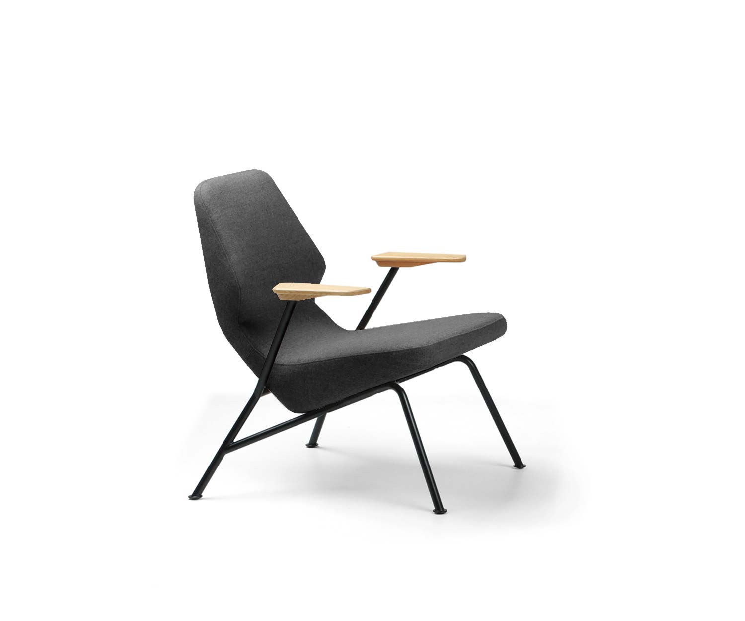 Exclusieve Prostoria Design fauteuil Oblique metalen frame armleuning in zwart