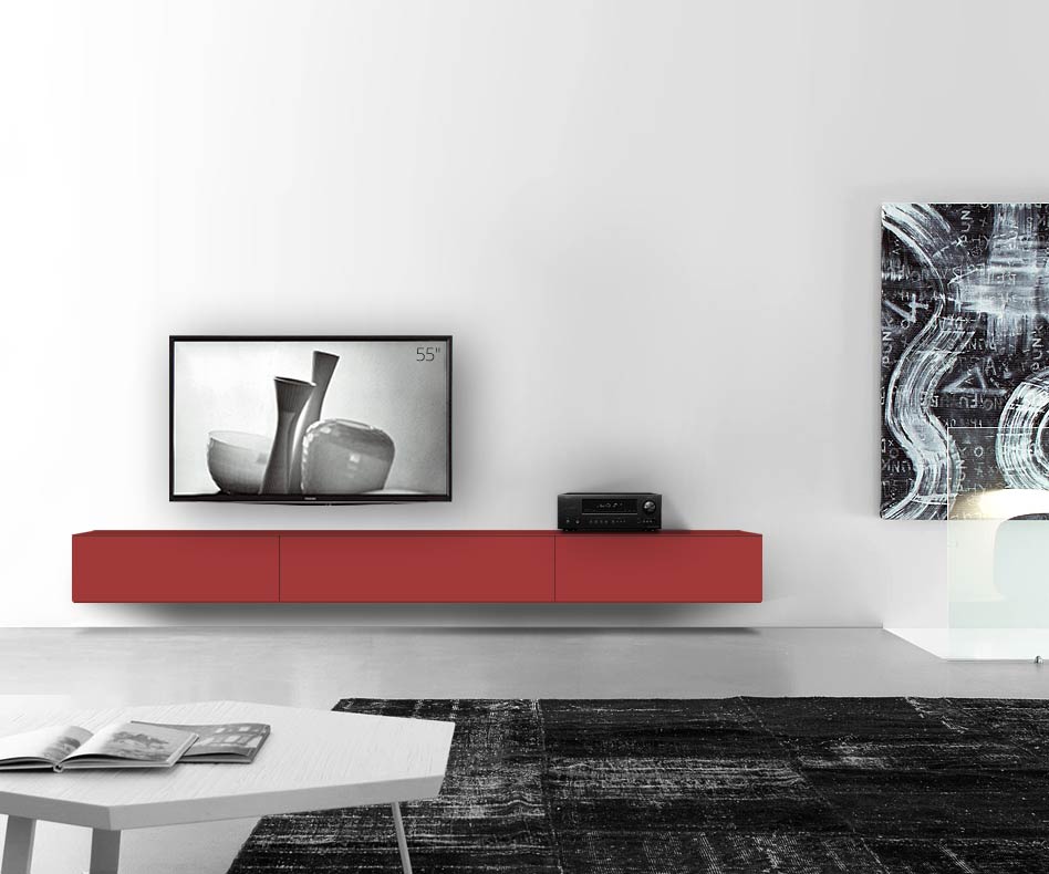 /Design lowboard wand B300 H33 5 mat rood /Design lowboard wand B300 H33 5 mat rood