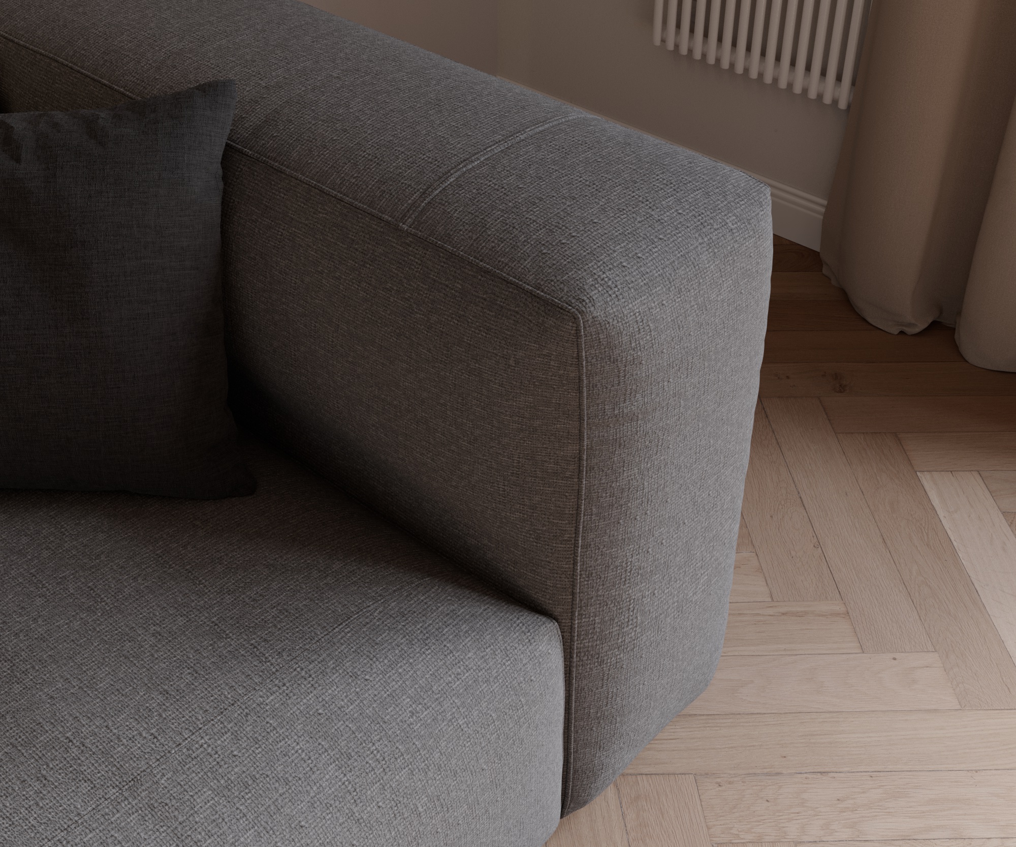 Wolk hoekstof Tundra 10 medium grijs