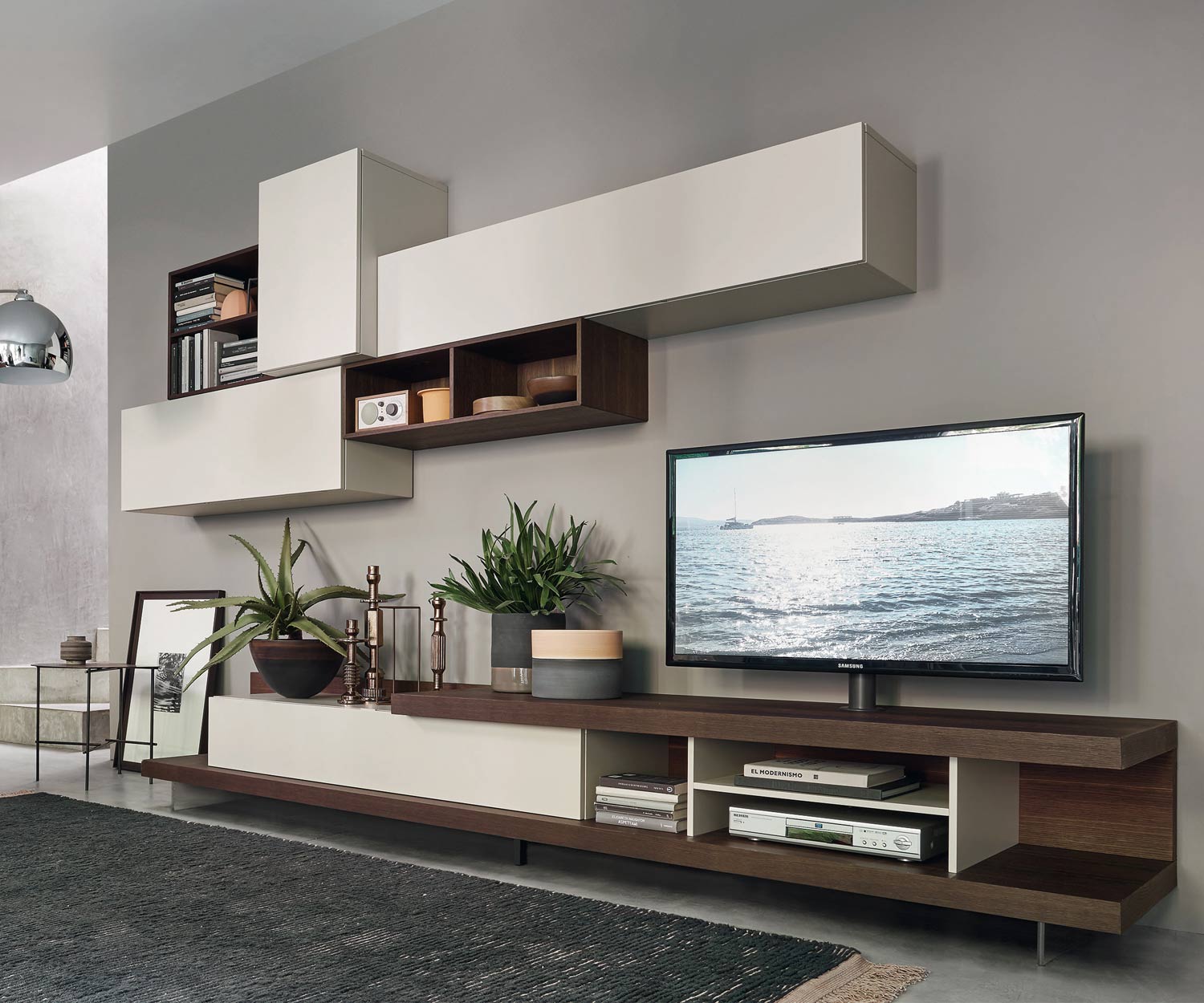 Exclusieve open Livitalia Design Lowboard Open met TV-bevestiging Exclusieve open Livitalia Design Lowboard Open met TV-bevestiging