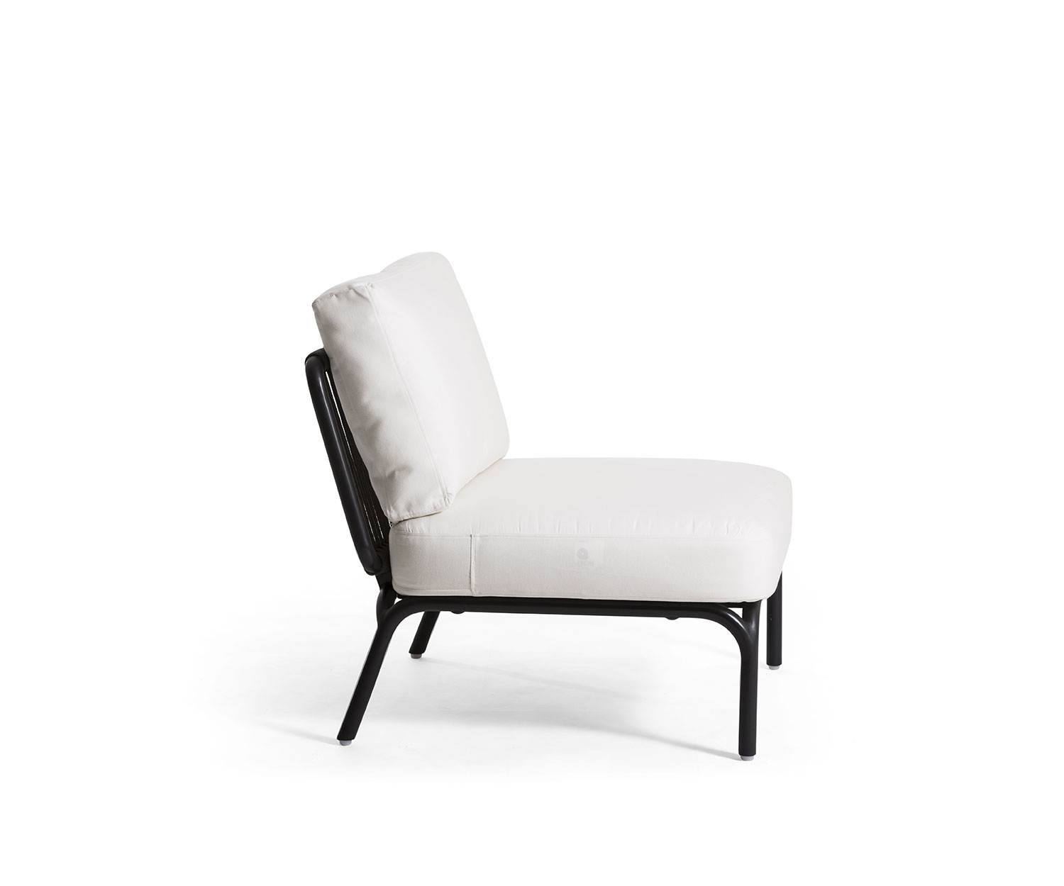 Oasiq Yland 1-zits in zijaanzicht, frame antraciet, bekleding wit Oasiq Yland 1-zits in zijaanzicht, frame antraciet, bekleding wit