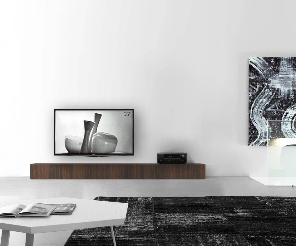 Livitalia Houten design lowboard configurator vloer 270 cm 24 cm 56 cm bruin eiken Livitalia Houten design lowboard configurator vloer 270 cm 24 cm 56 cm bruin eiken