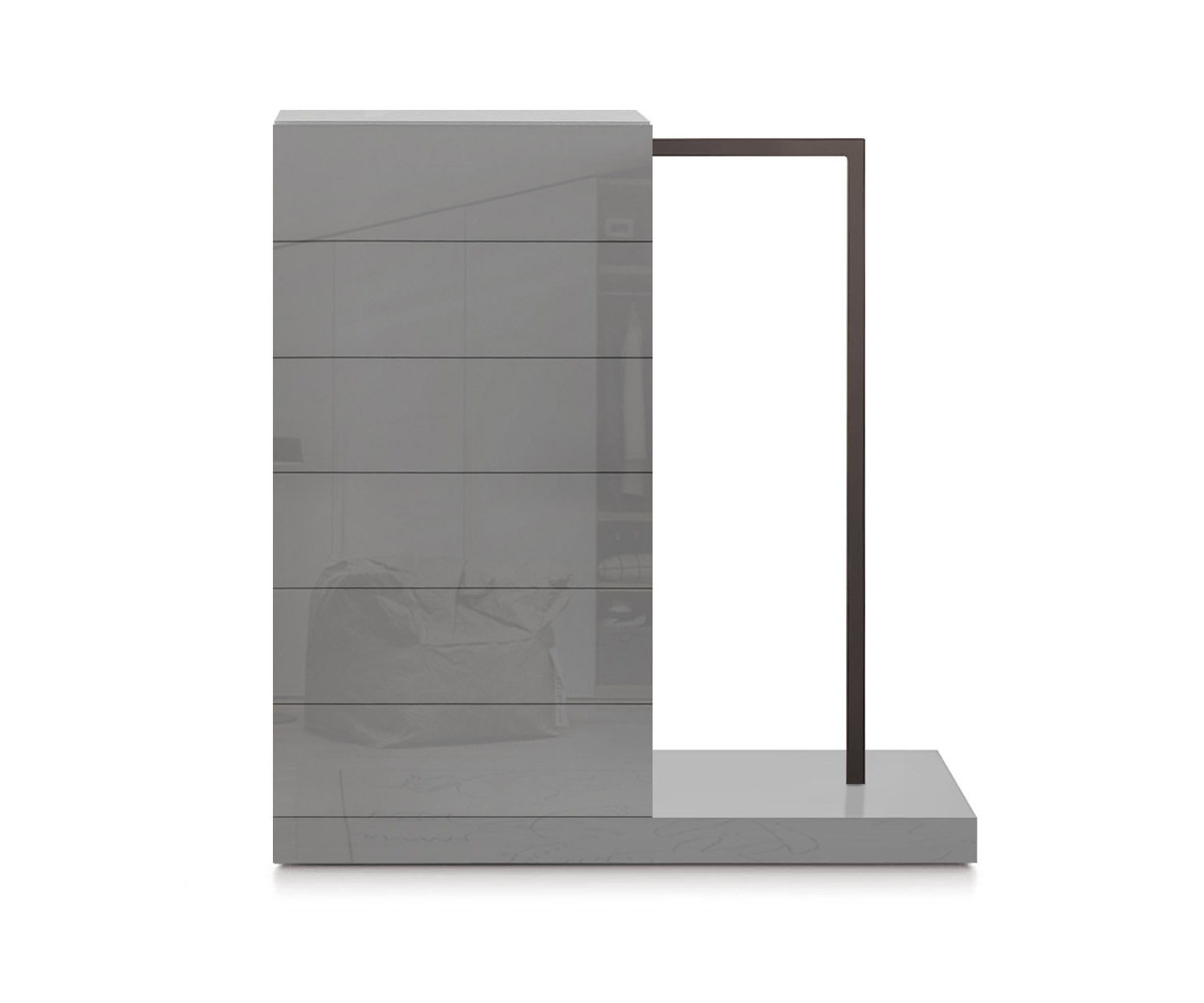 Novamobili Easy6 hoge ladekast + kleerkast rechts B54cm glanzend lichtgrijs430 Novamobili Easy6 hoge ladekast + kleerkast rechts B54cm glanzend lichtgrijs430