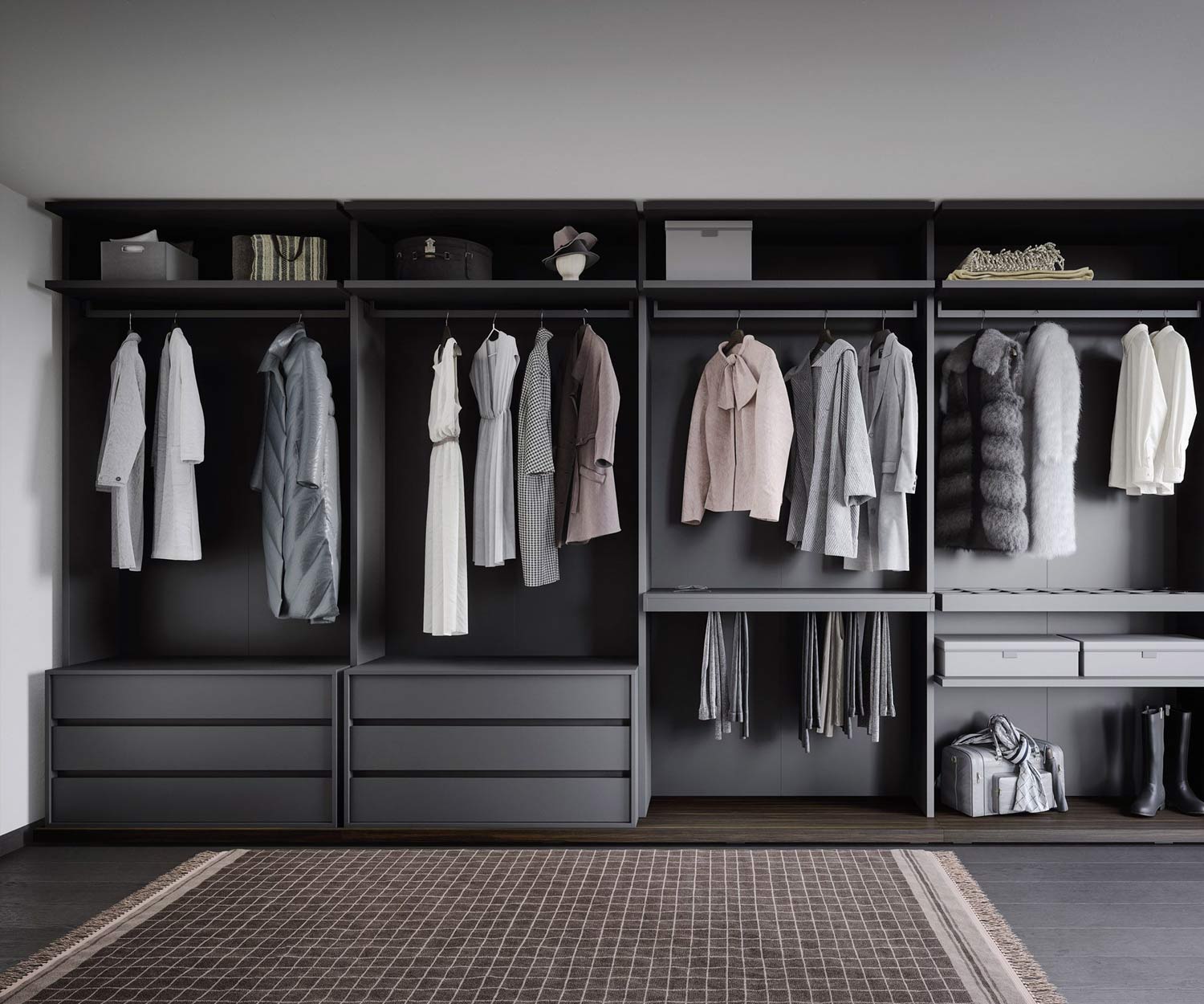 Design dressingkast donkergrijs mat Novamobili Benn Design dressingkast donkergrijs mat Novamobili Benn
