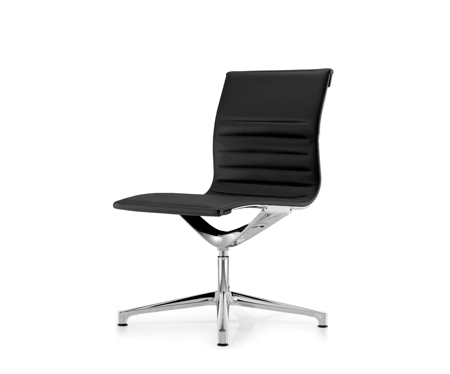ICF Una Chair Managment bureaustoel design bureaustoel 4 arm zonder wielen H42 cm zonder leer leer zwart 901 ICF Una Chair Managment bureaustoel design bureaustoel 4 arm zonder wielen H42 cm zonder leer leer zwart 901