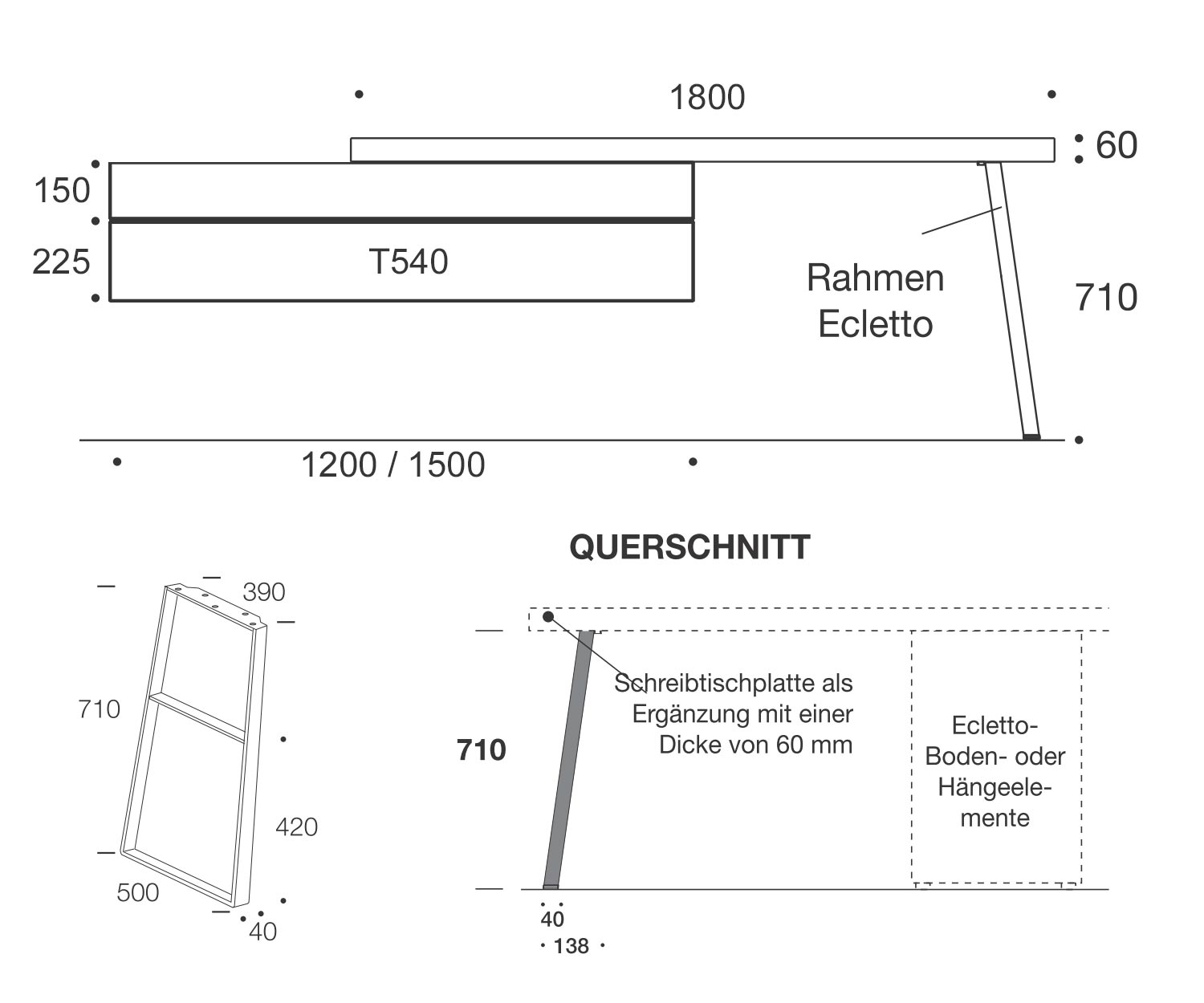 Livitalia Ecletto design wandcommode schets afmetingen maten maten Livitalia Ecletto design wandcommode schets afmetingen maten maten