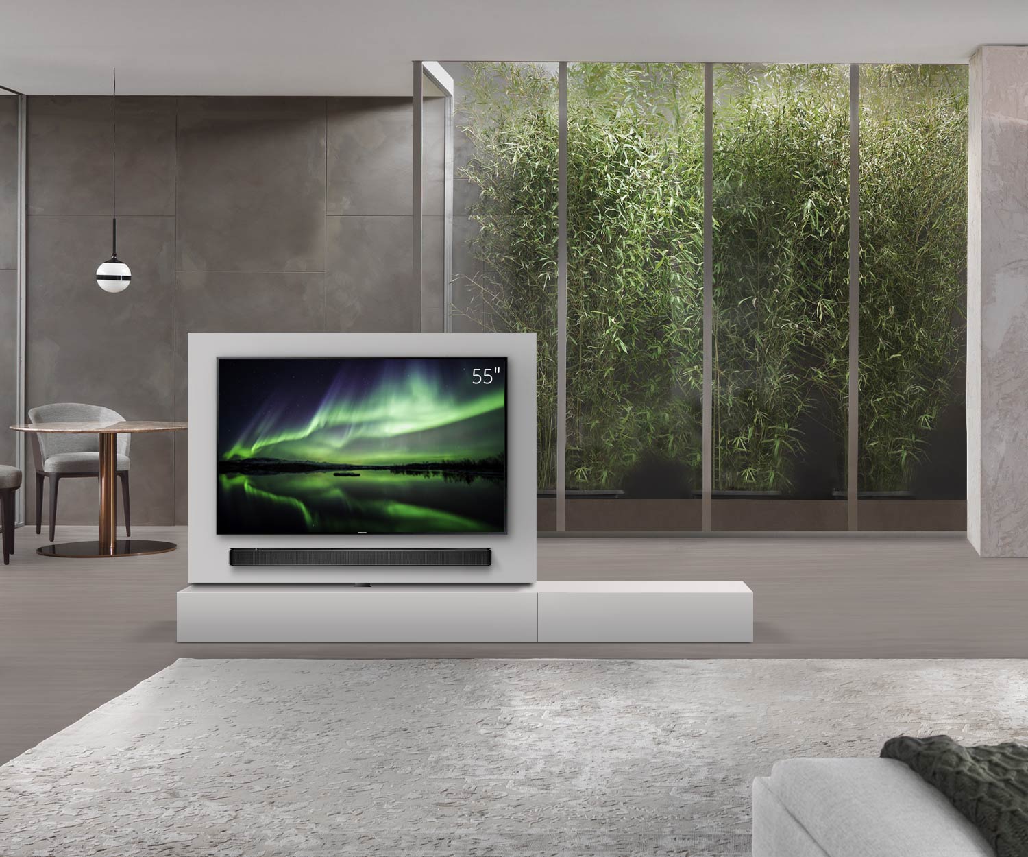 Livitalia Roto design lowboard ruimteverdeler met draaibaar TV-paneel B150 65 H25 D56 ArticoM B90re oBox Livitalia Roto design lowboard ruimteverdeler met draaibaar TV-paneel B150 65 H25 D56 ArticoM B90re oBox