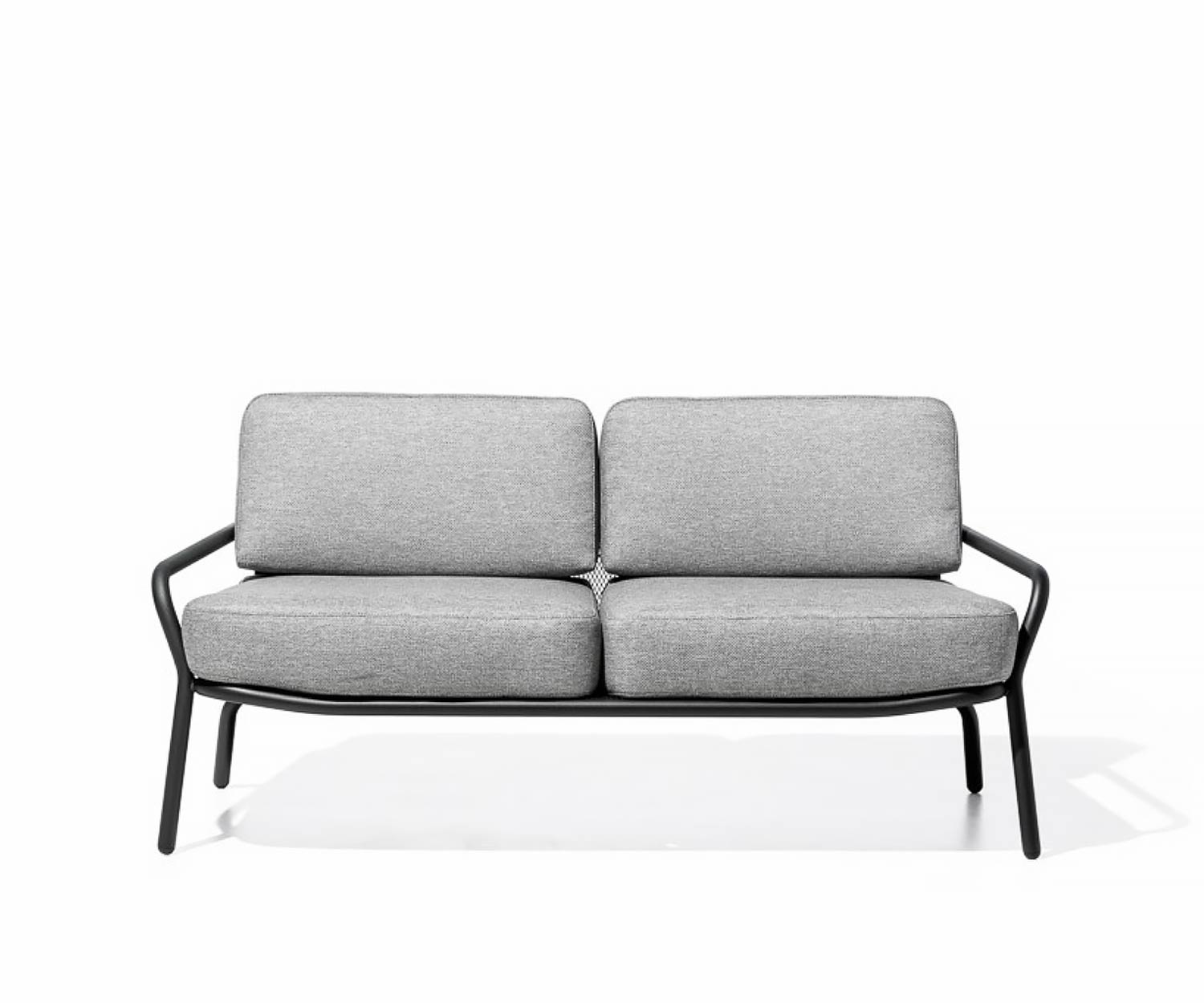 Exclusieve Todus Starling design loungebank met witte stoffen bekleding als 2-zitter
